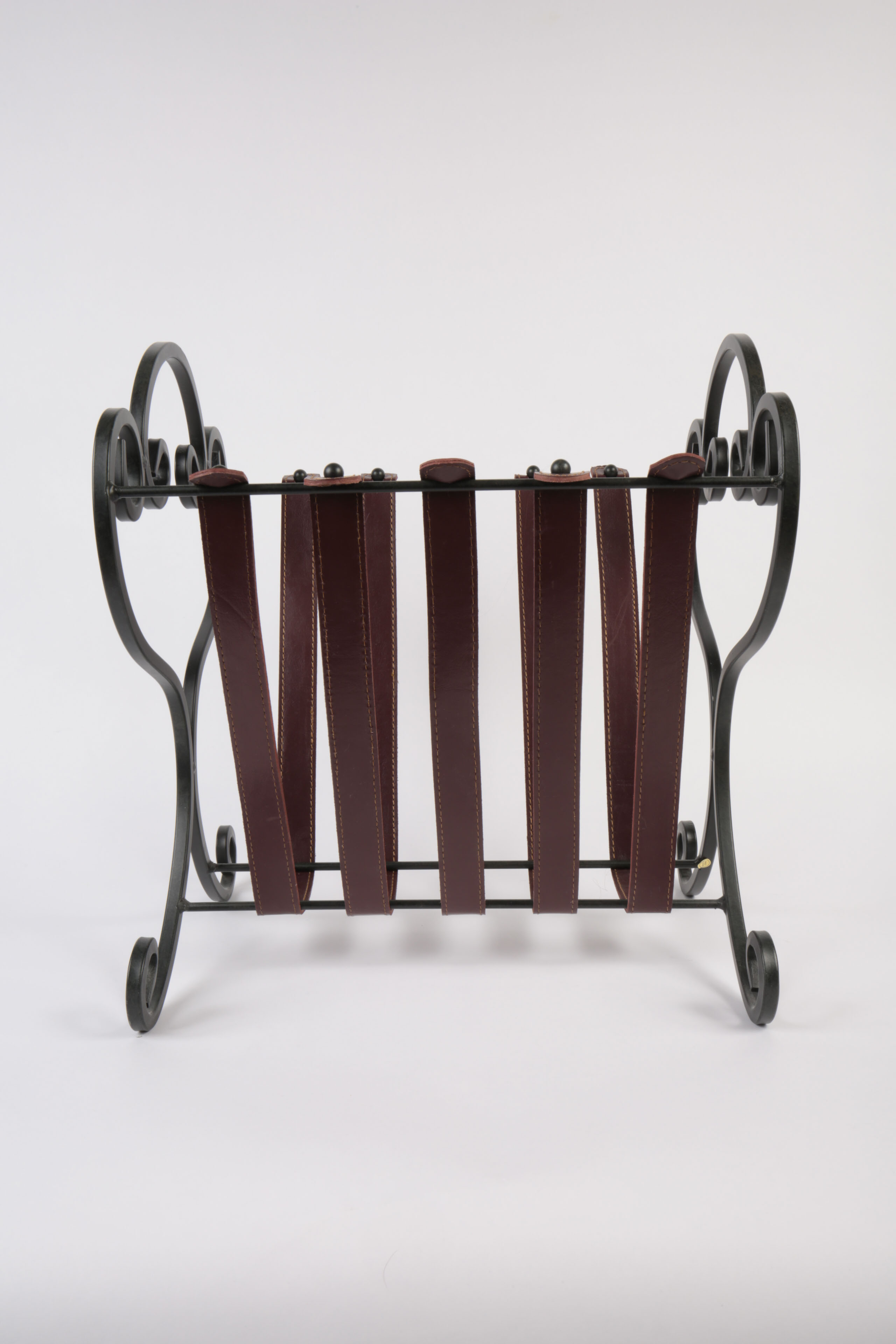 Metal and Leather Log Rack