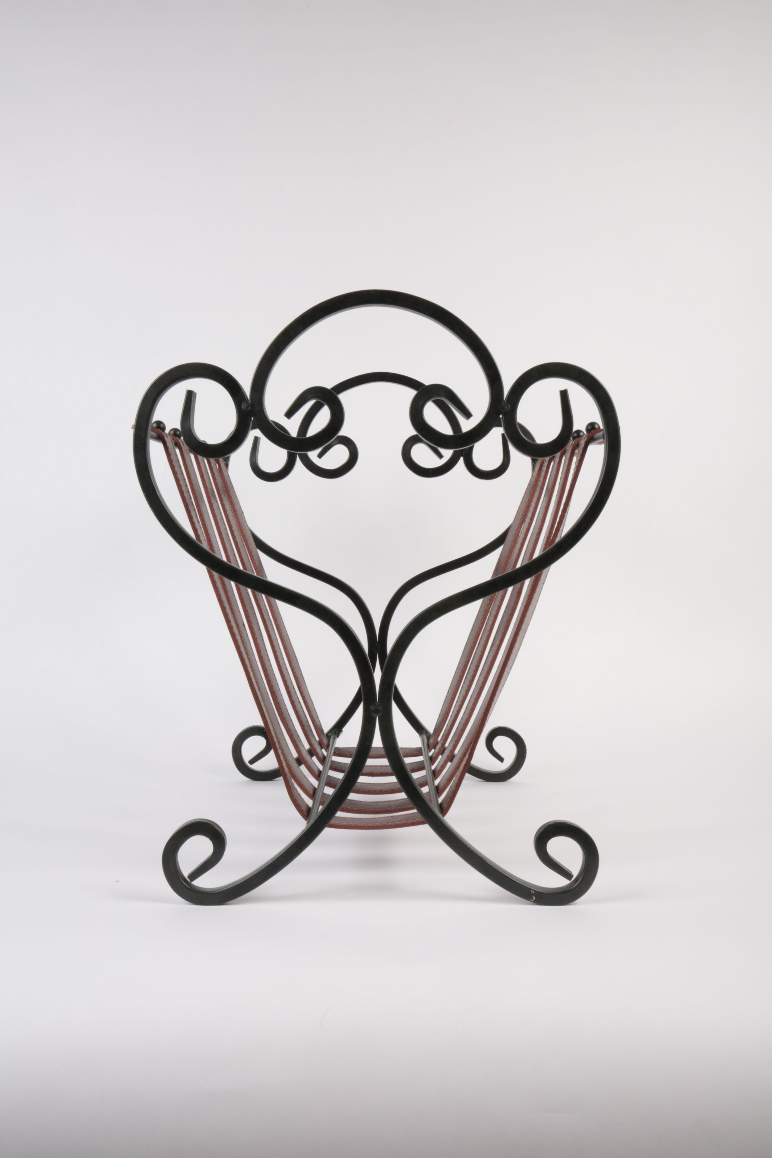 Metal and Leather Log Rack