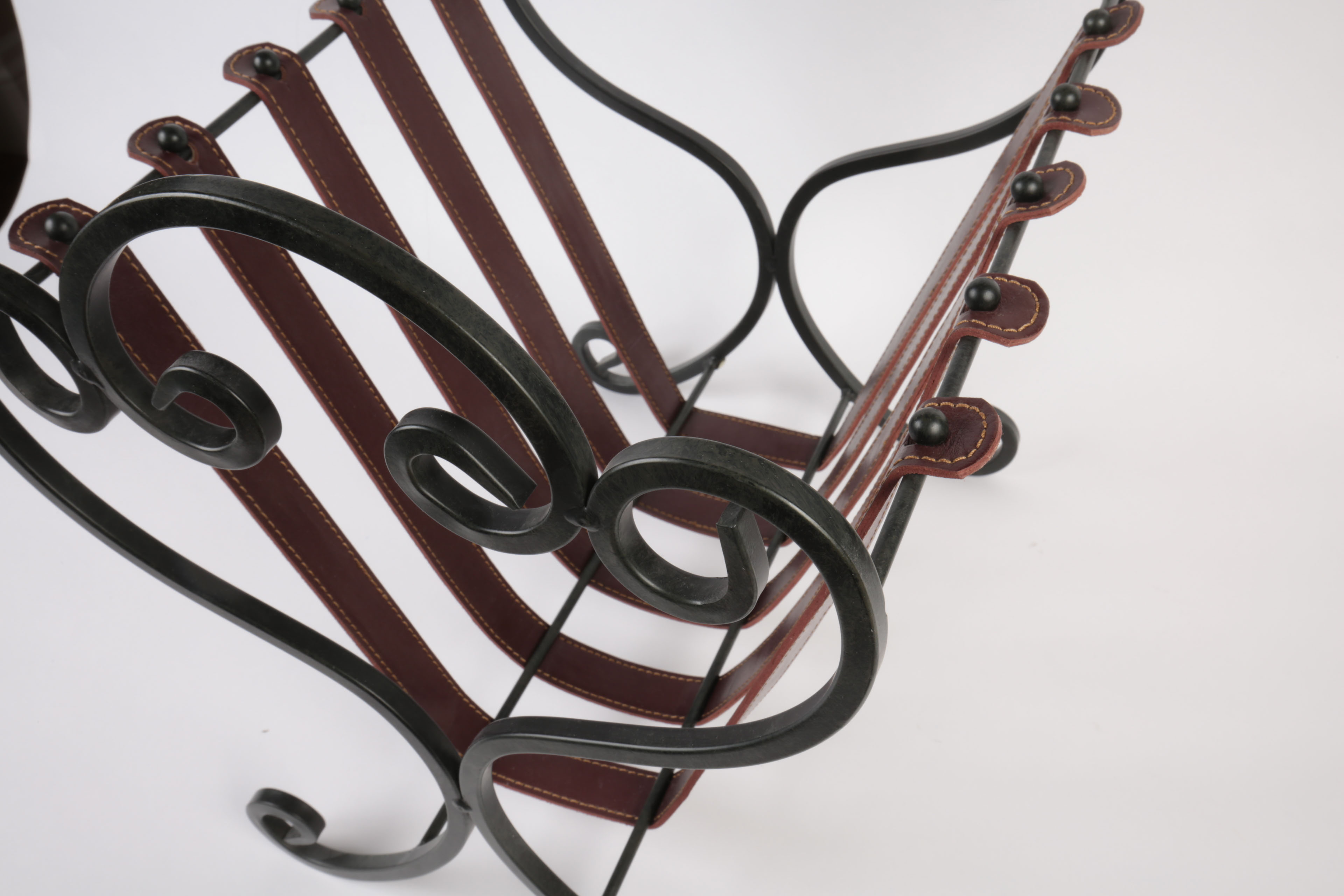 Metal and Leather Log Rack