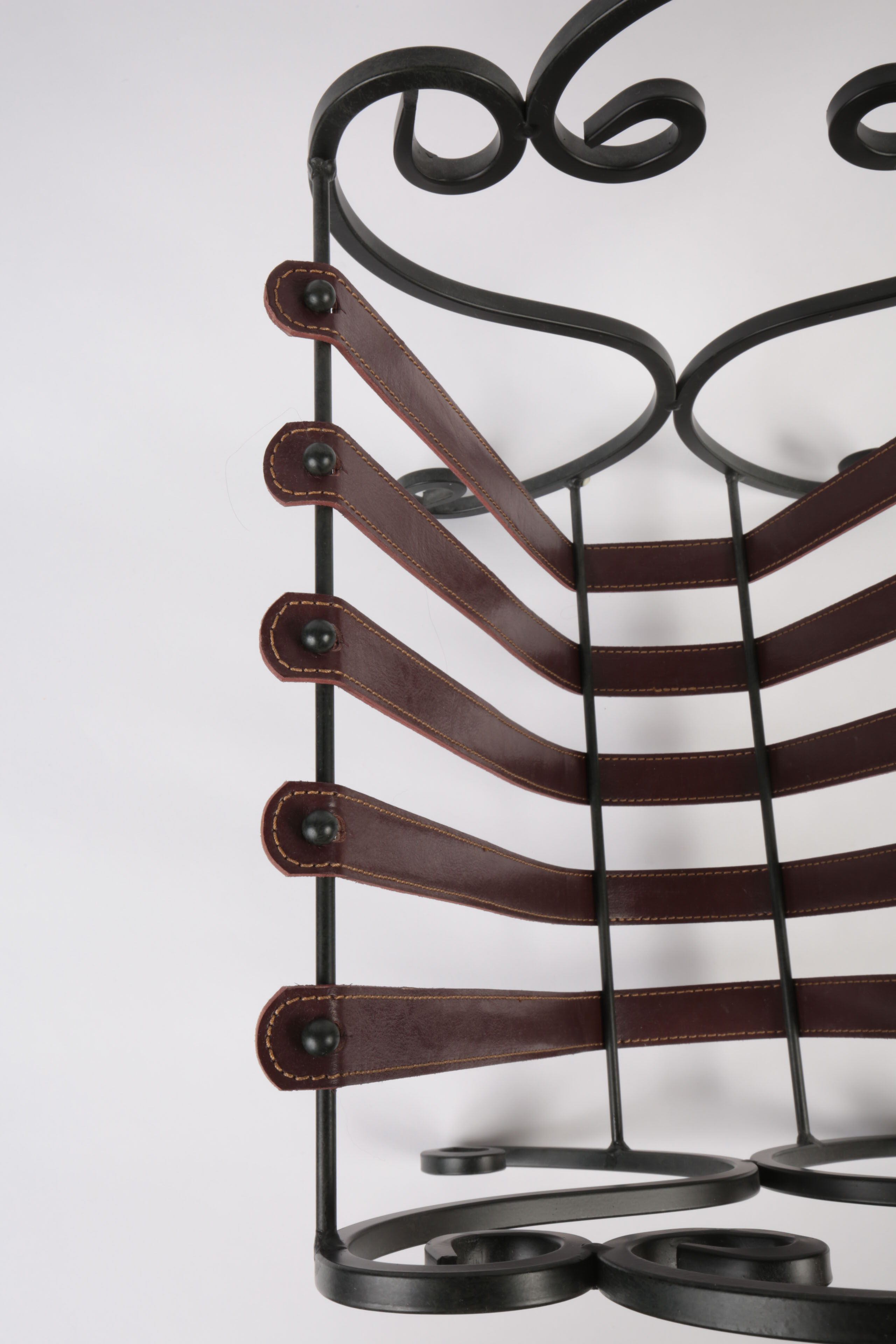 Metal and Leather Log Rack