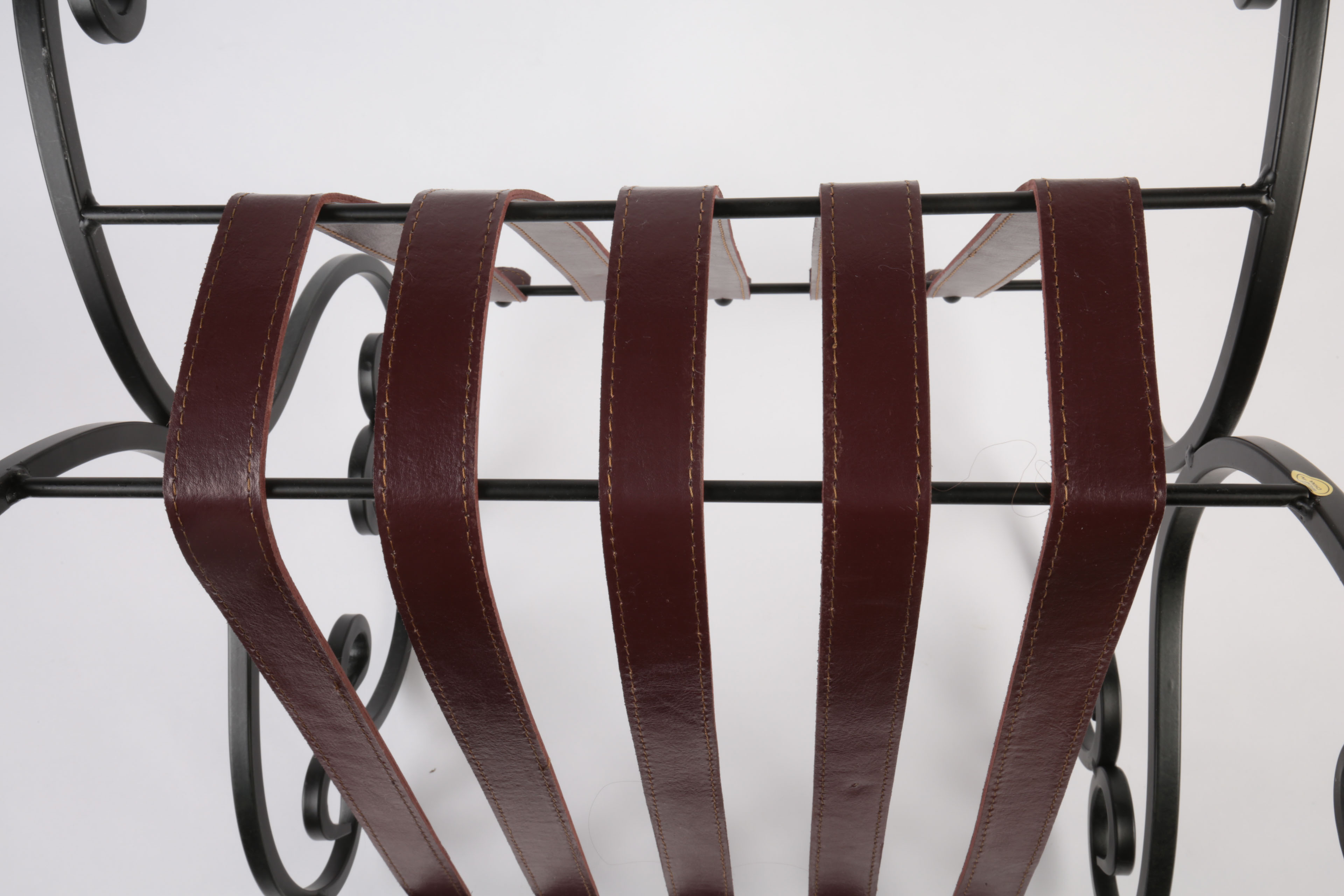 Metal and Leather Log Rack