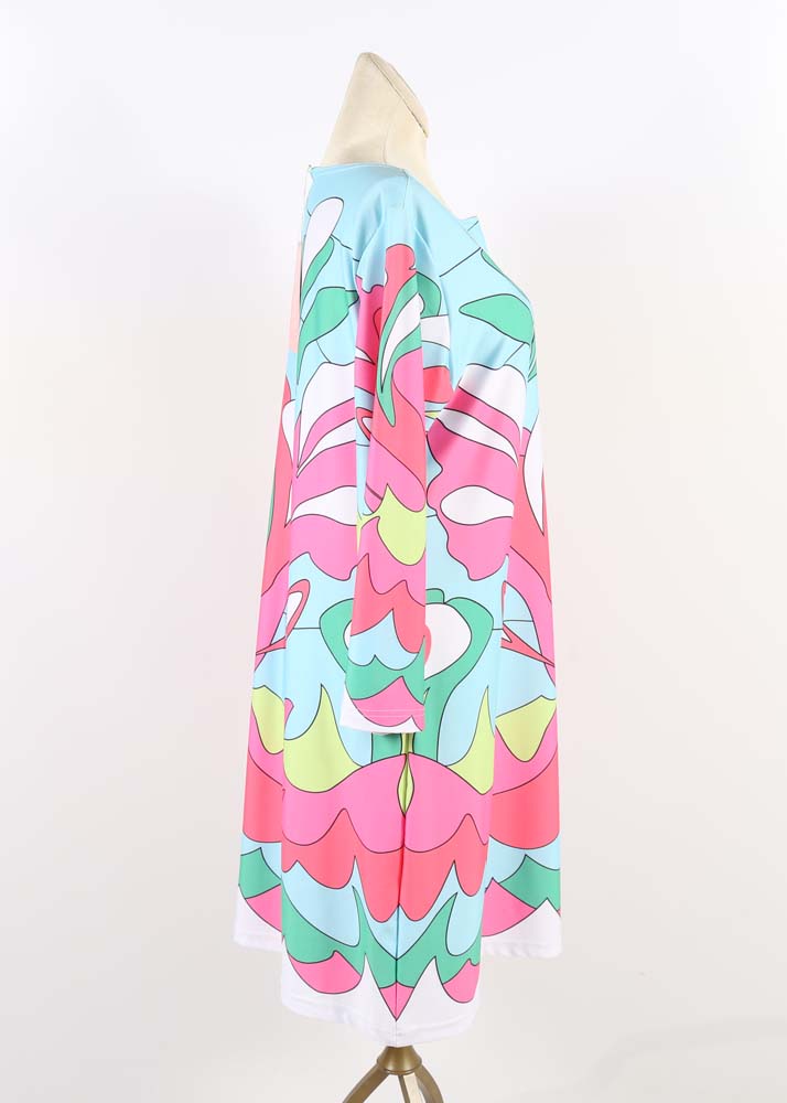 Parisou Mod Style Multi-Color Print Shift Dress