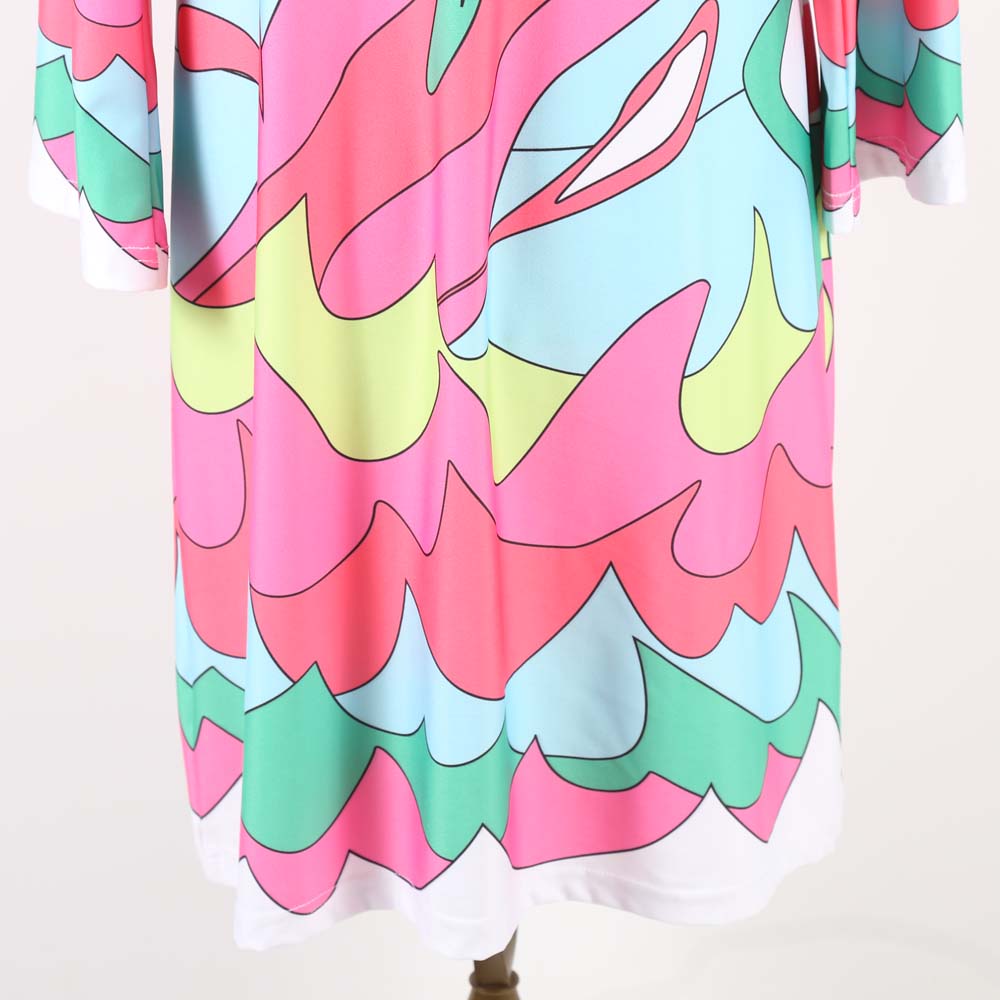 Parisou Mod Style Multi-Color Print Shift Dress