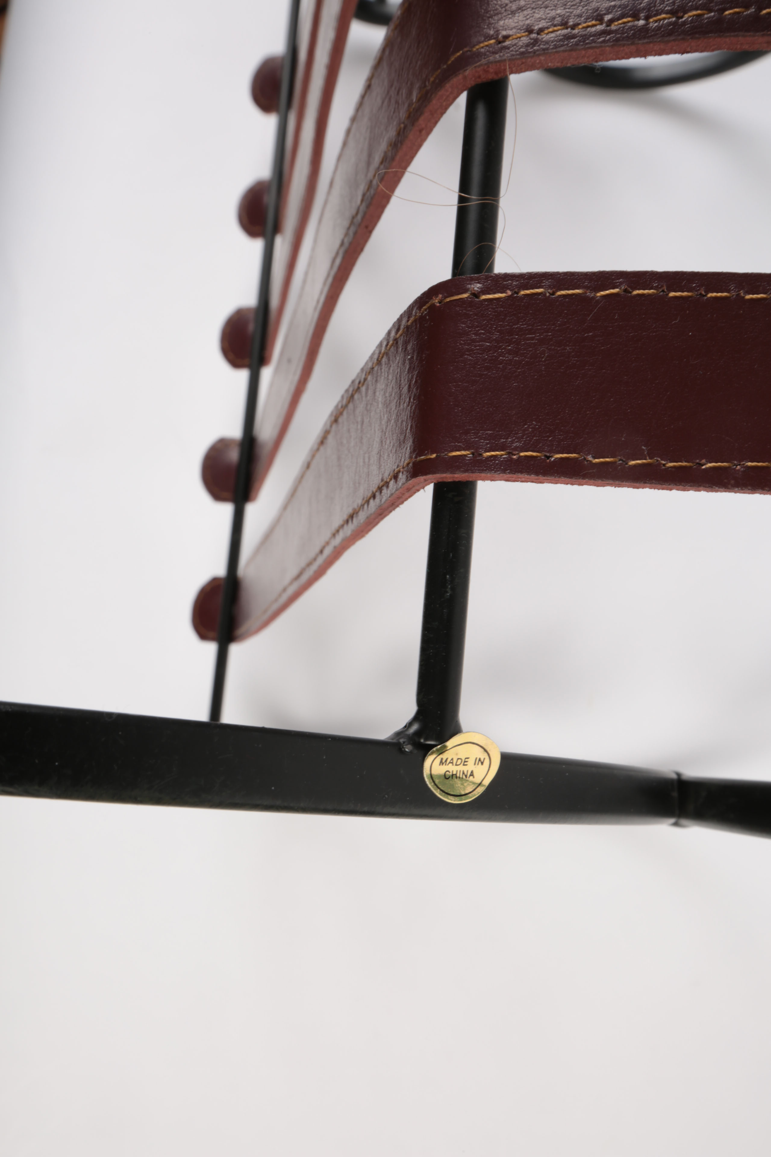 Metal and Leather Log Rack