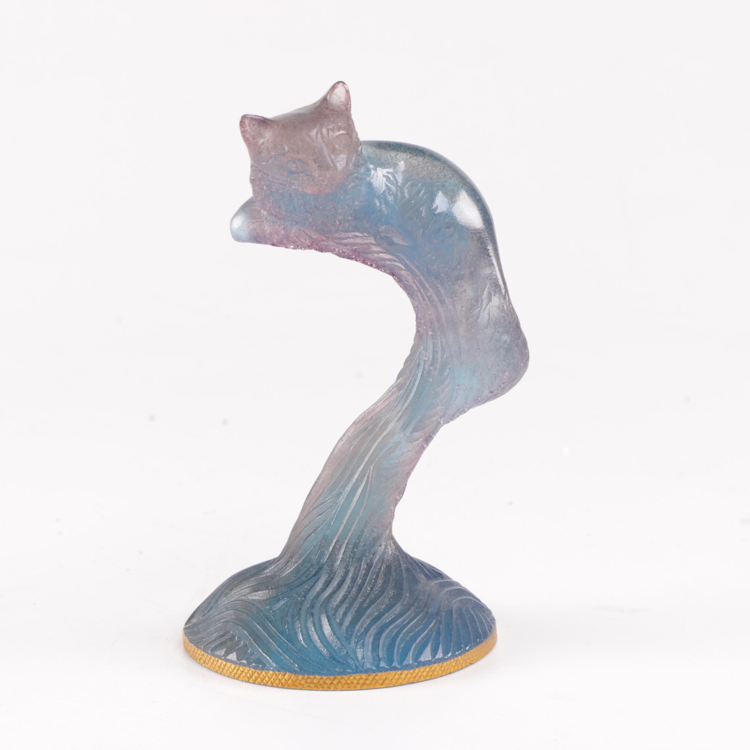 Daum of France Paté de Verre Jungle Cat Figurine