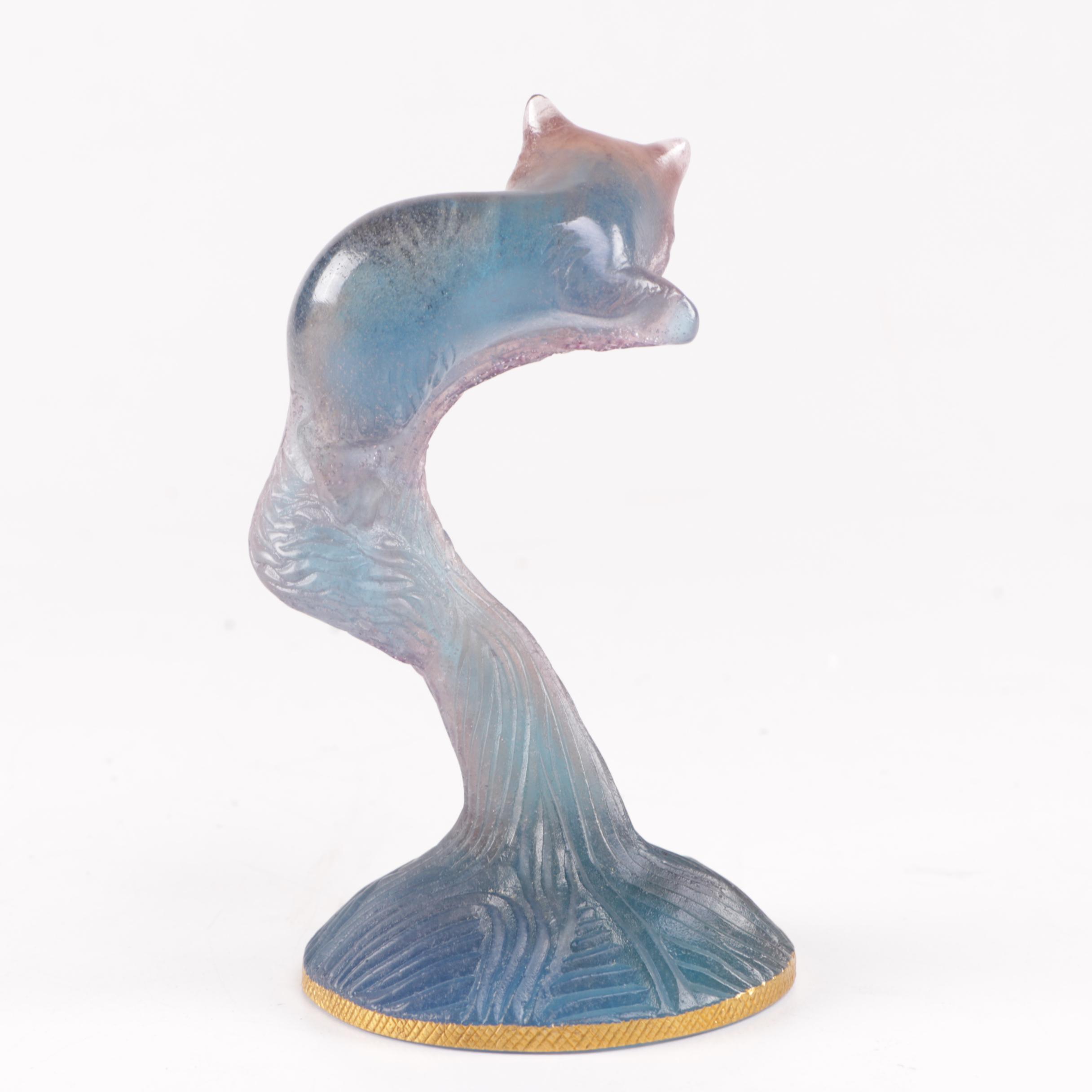 Daum of France Paté de Verre Jungle Cat Figurine