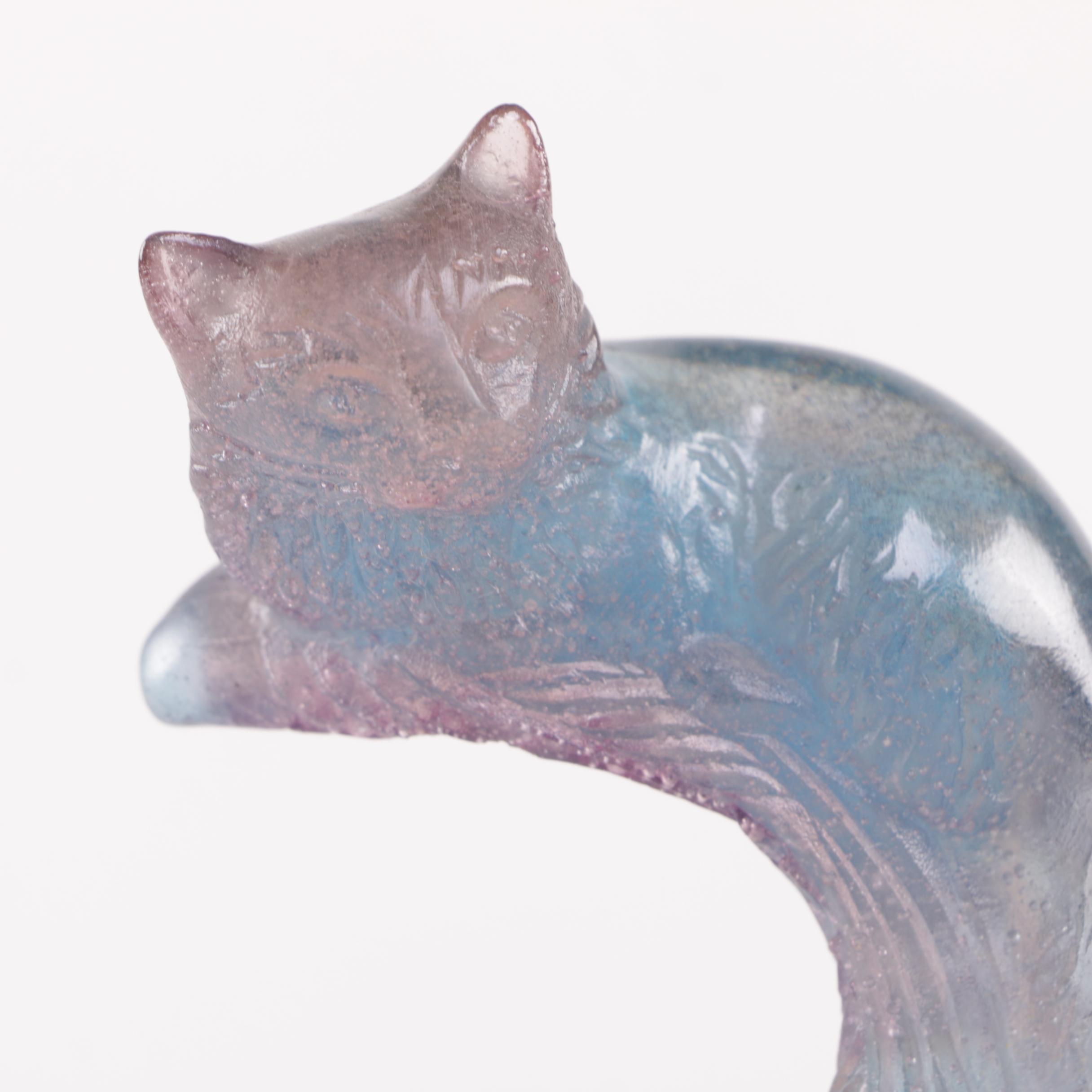 Daum of France Paté de Verre Jungle Cat Figurine