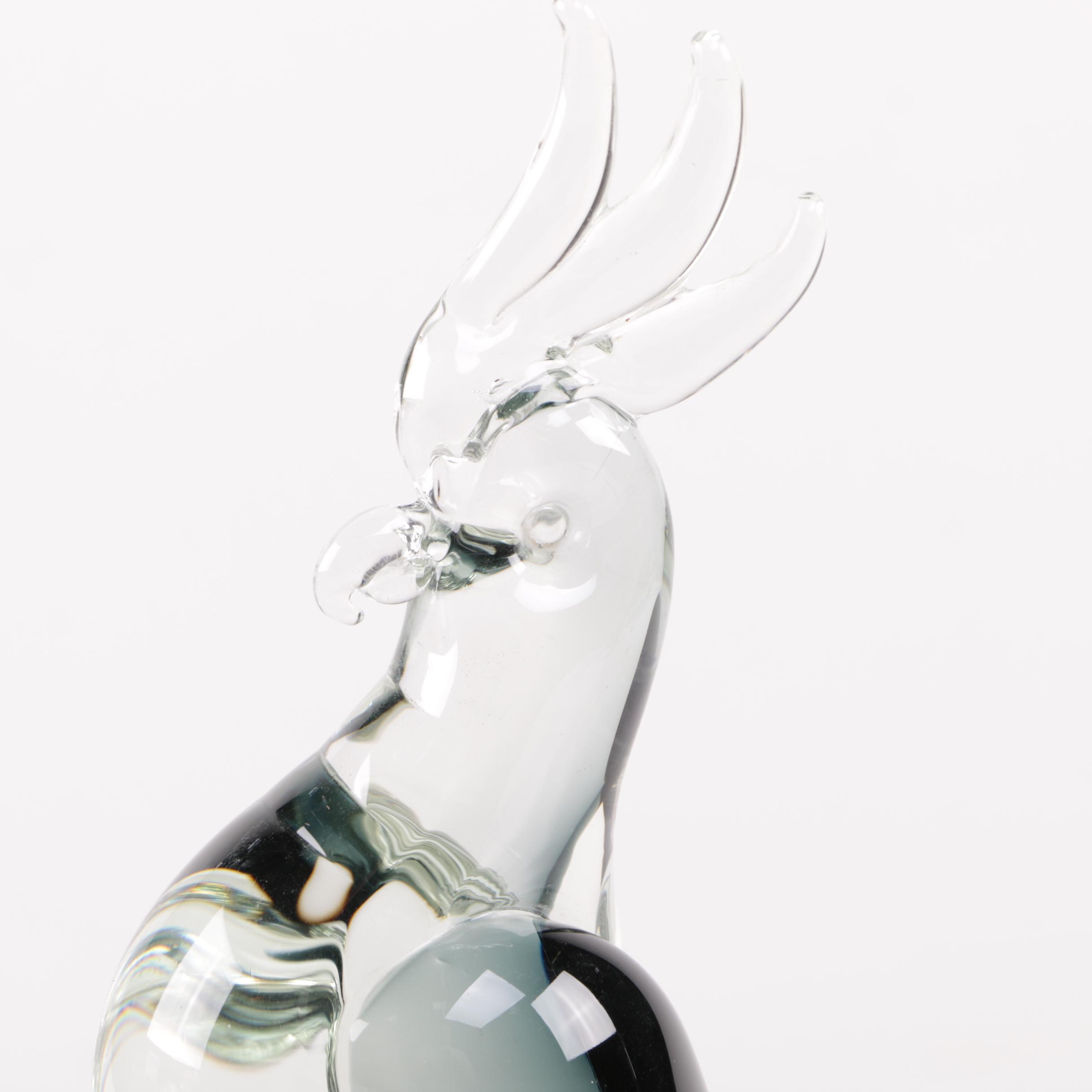 Art Glass Cockatoo Figurine
