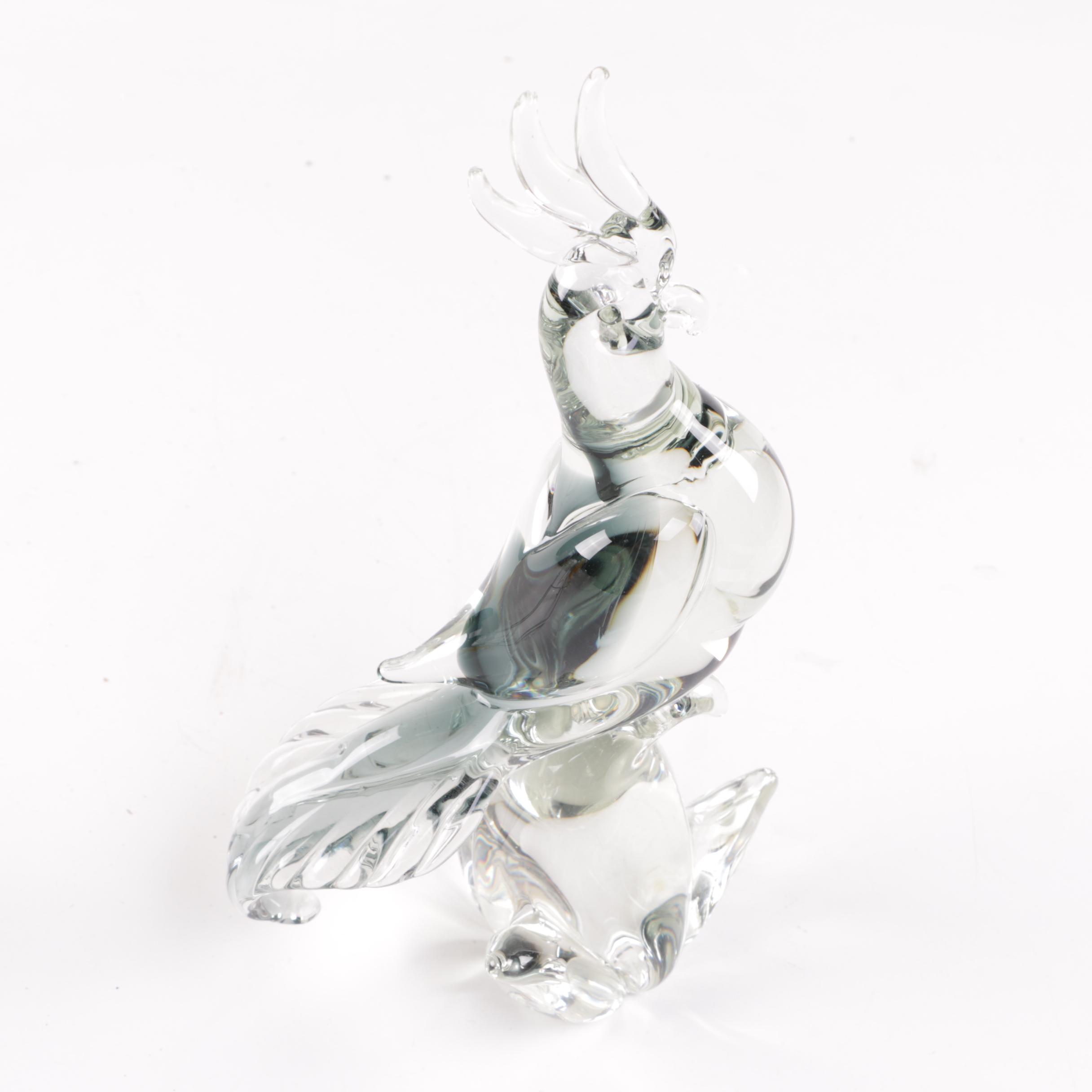 Art Glass Cockatoo Figurine
