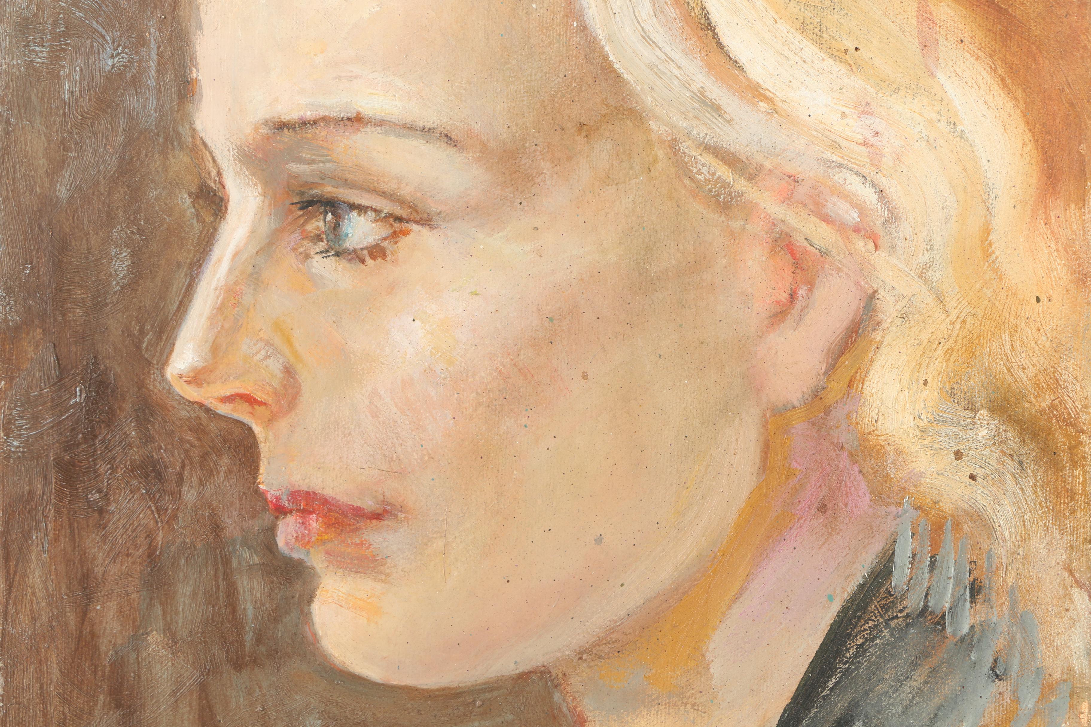 Tanka Kryjevski Oil Portrait of a Young Woman "Face"