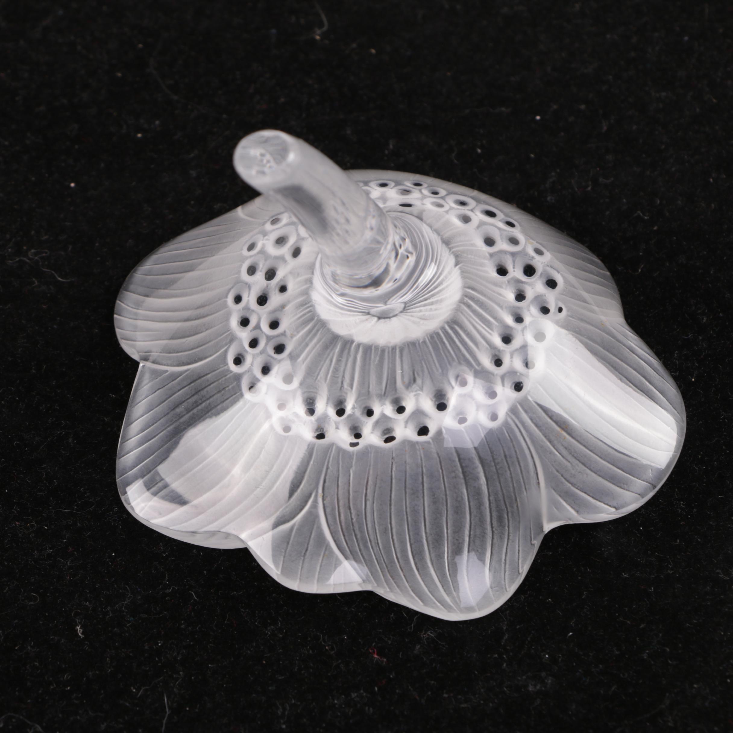 Lalique Crystal "Anemone" Paperweight