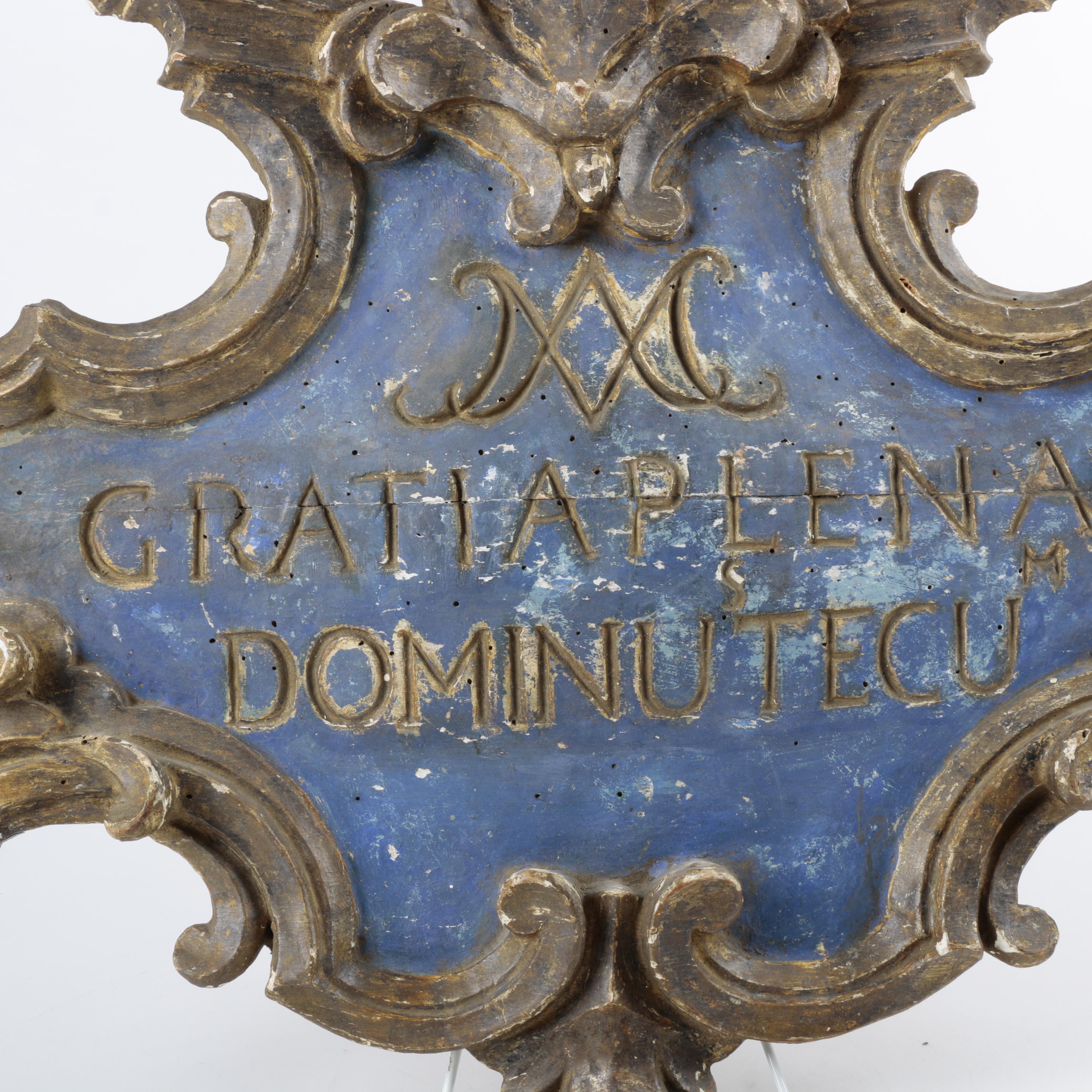 Vintage Italian Wooden Sign