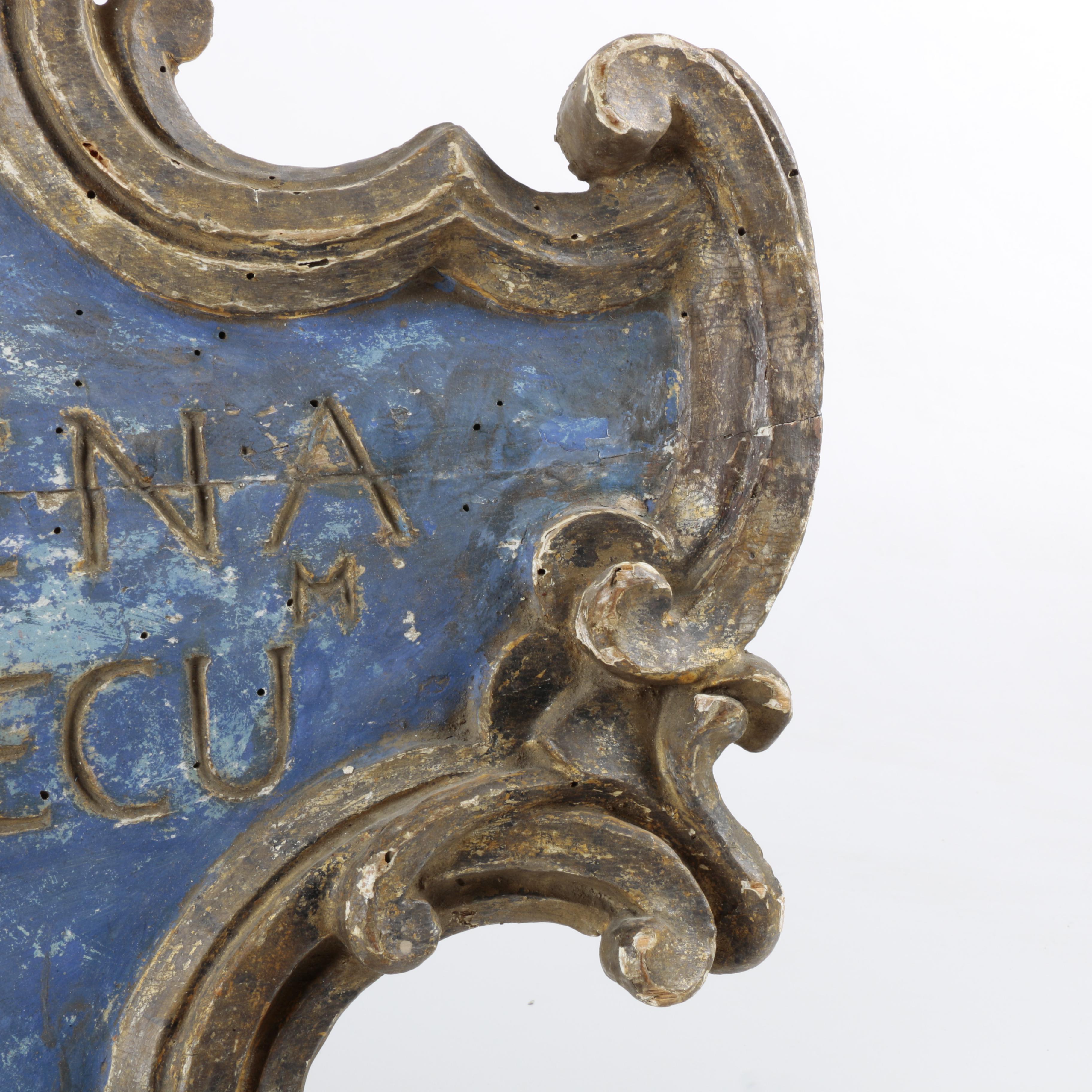 Vintage Italian Wooden Sign