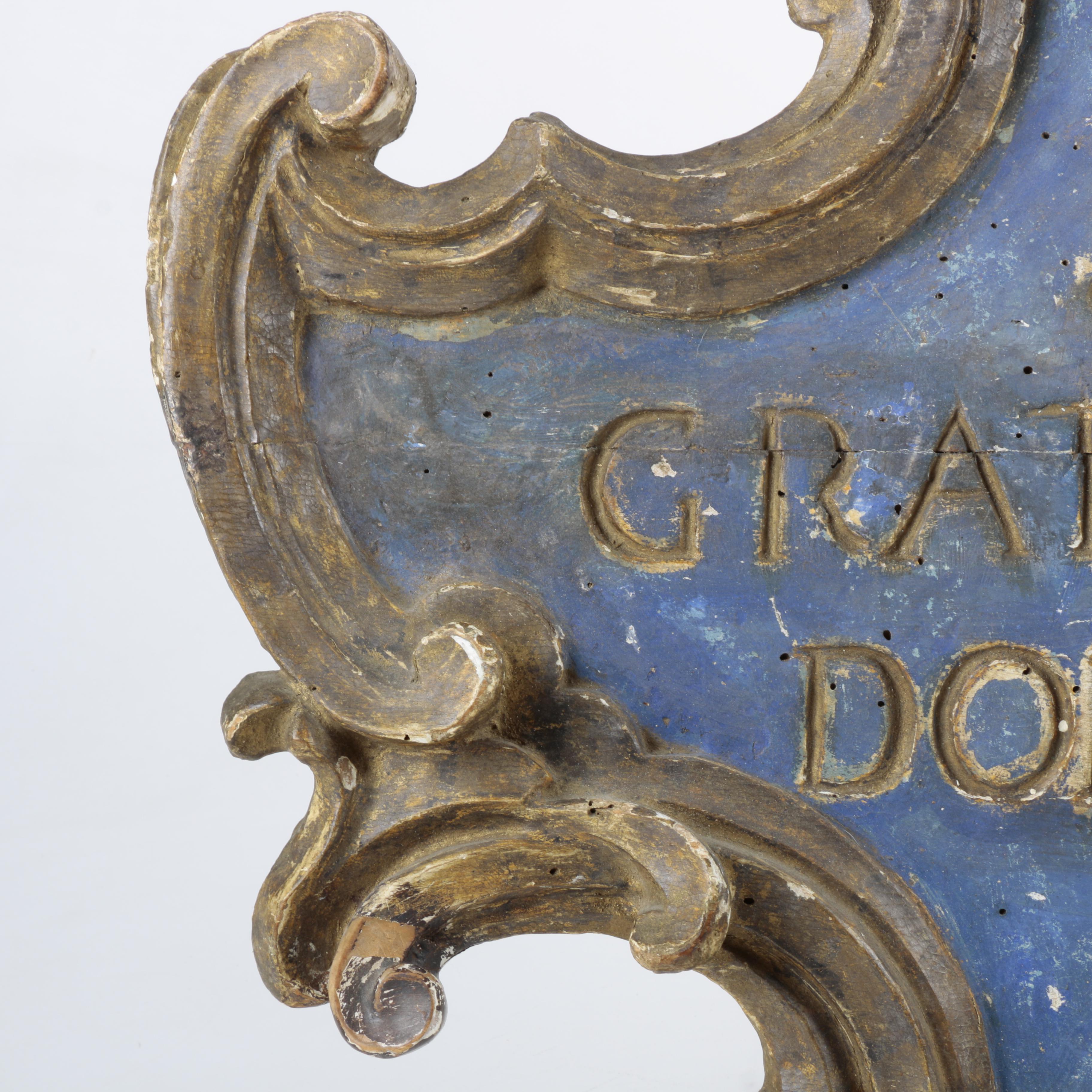 Vintage Italian Wooden Sign