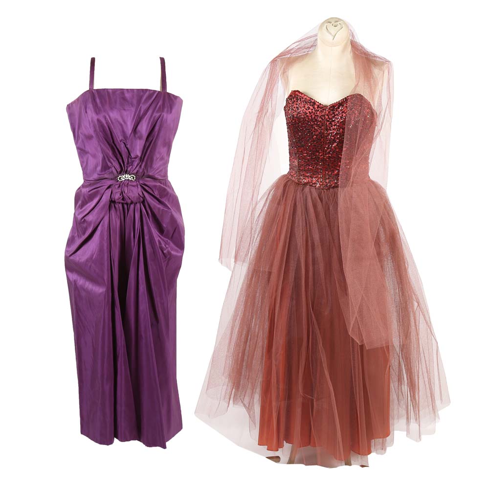 Two 1950s Vintage Cocktail Dresses