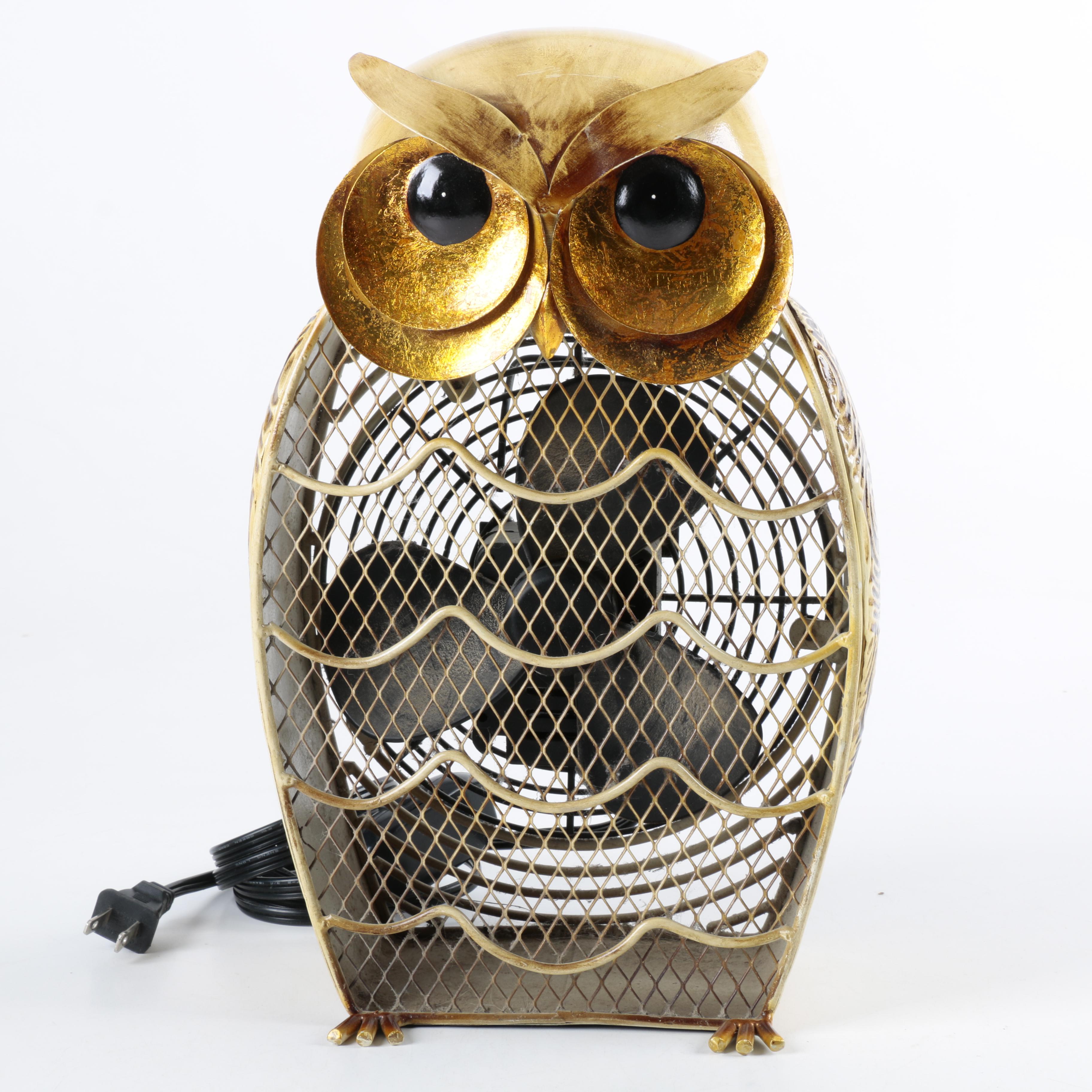Deco Breeze Metal Owl Fan