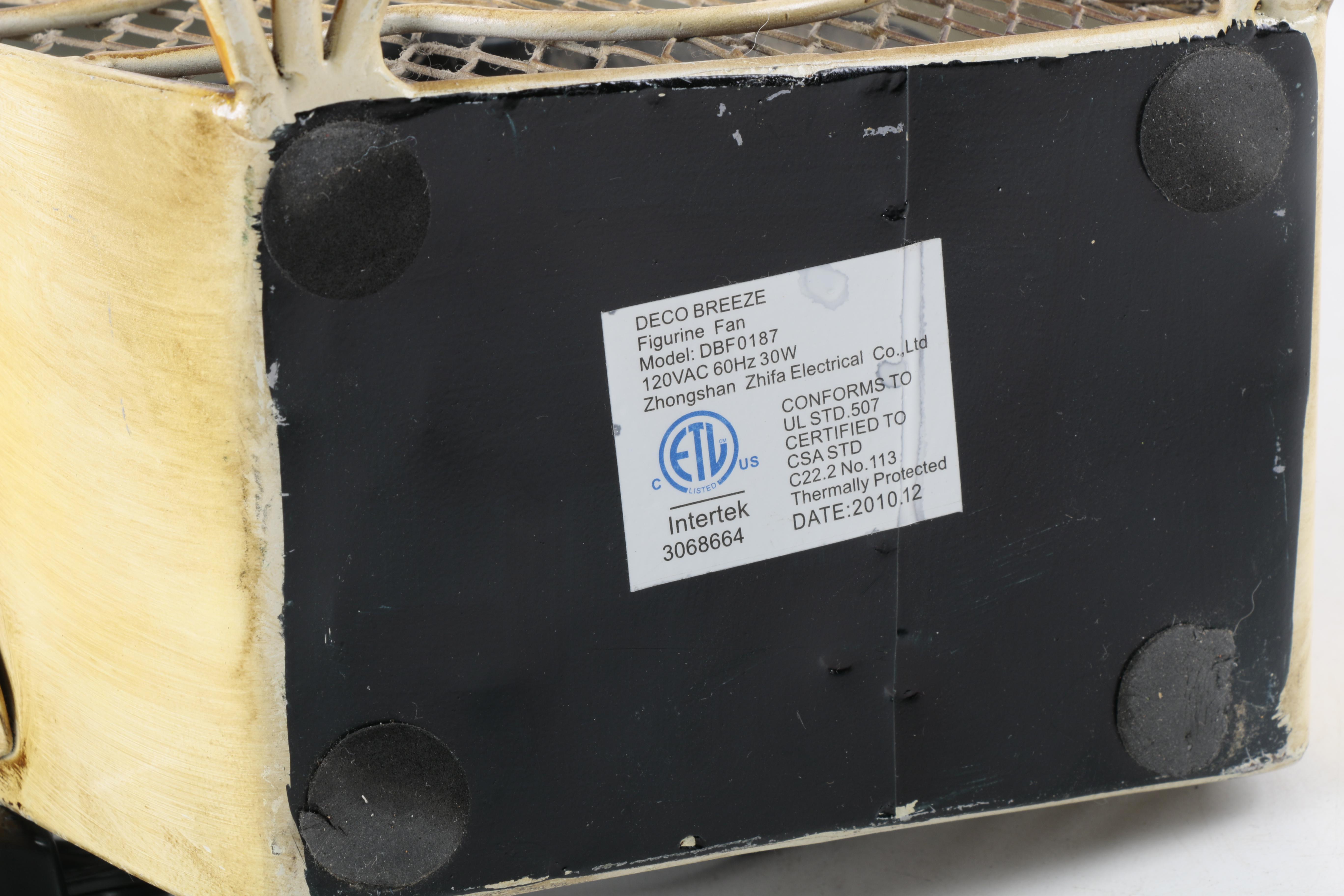 Deco Breeze Metal Owl Fan