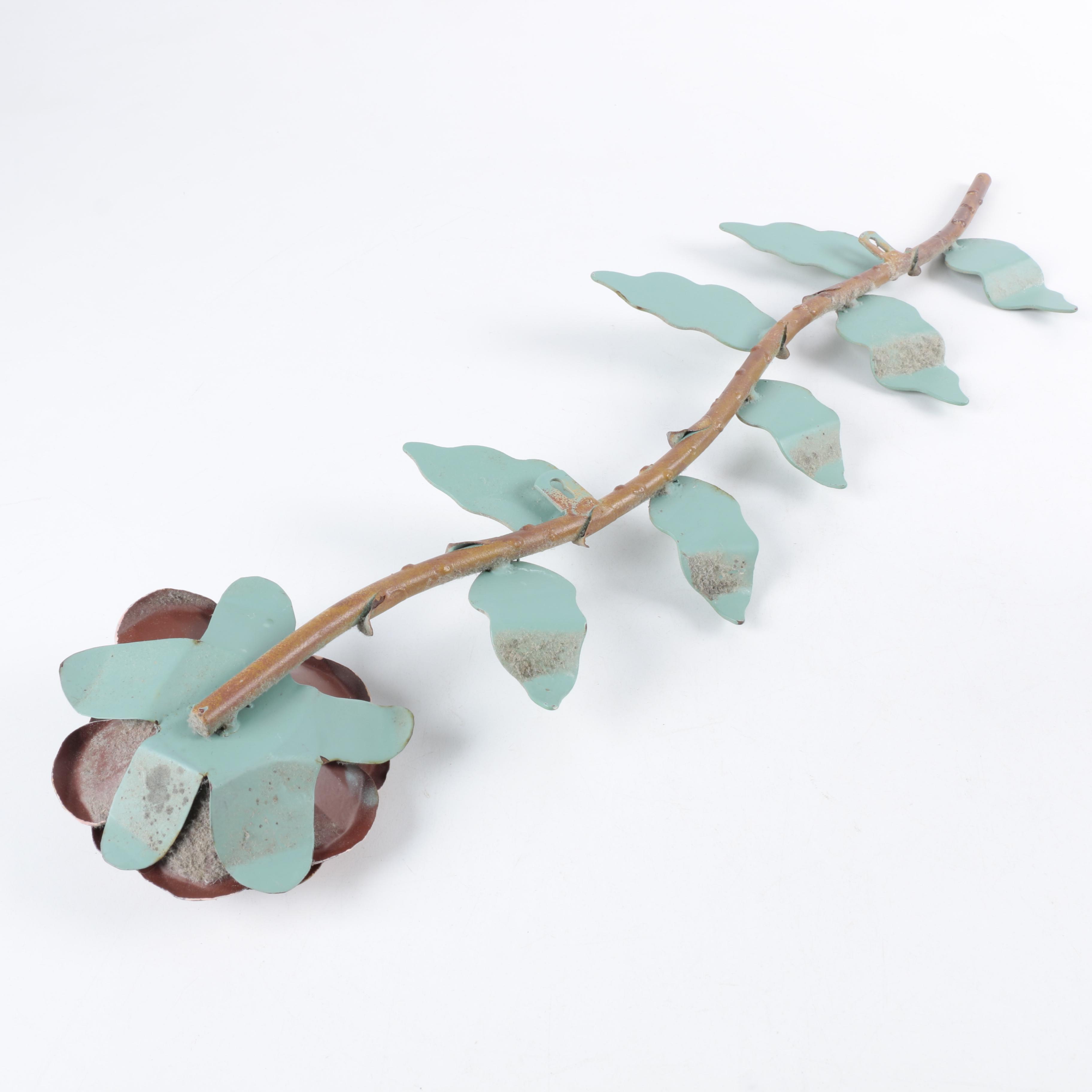 Tole Floral Home Decor Pair