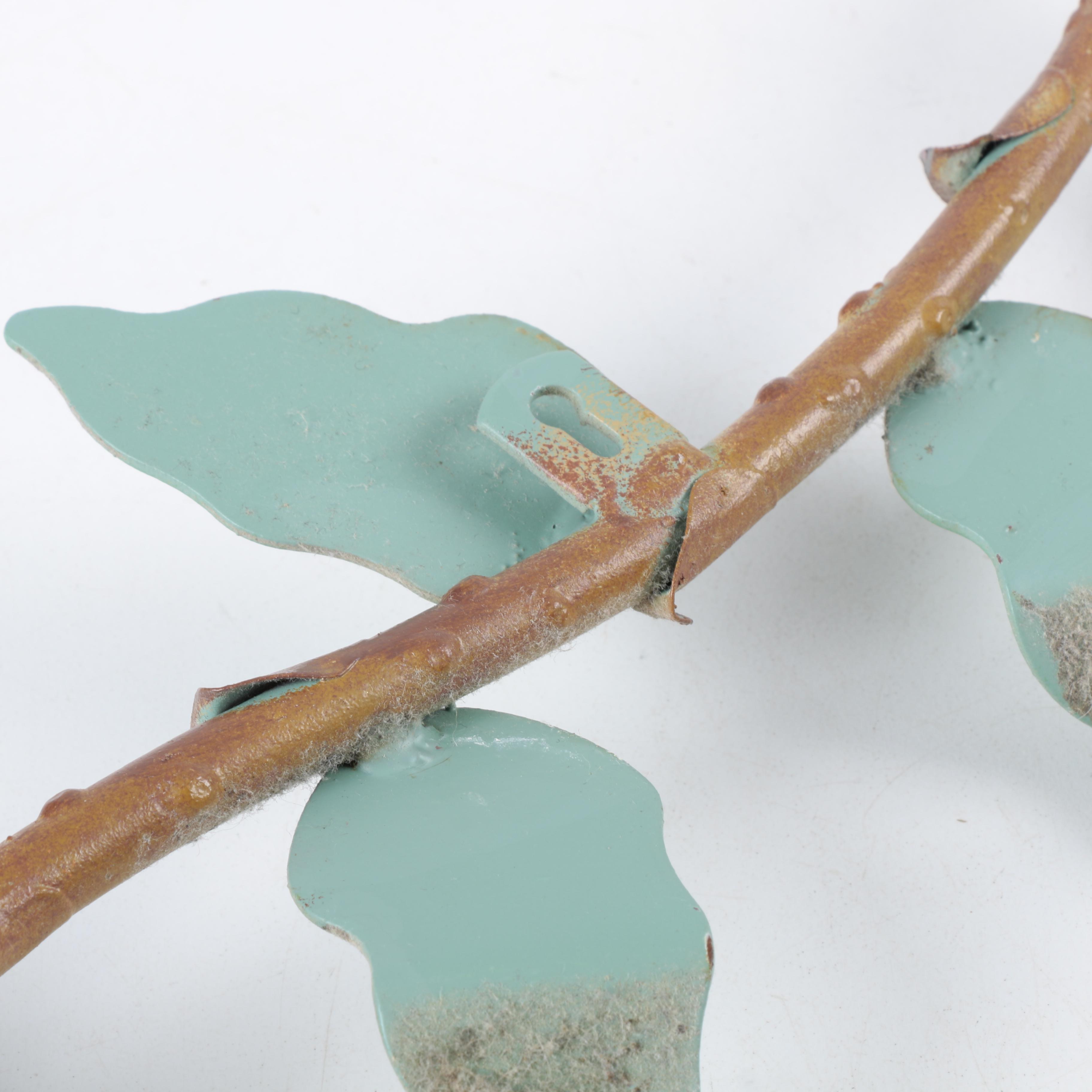 Tole Floral Home Decor Pair