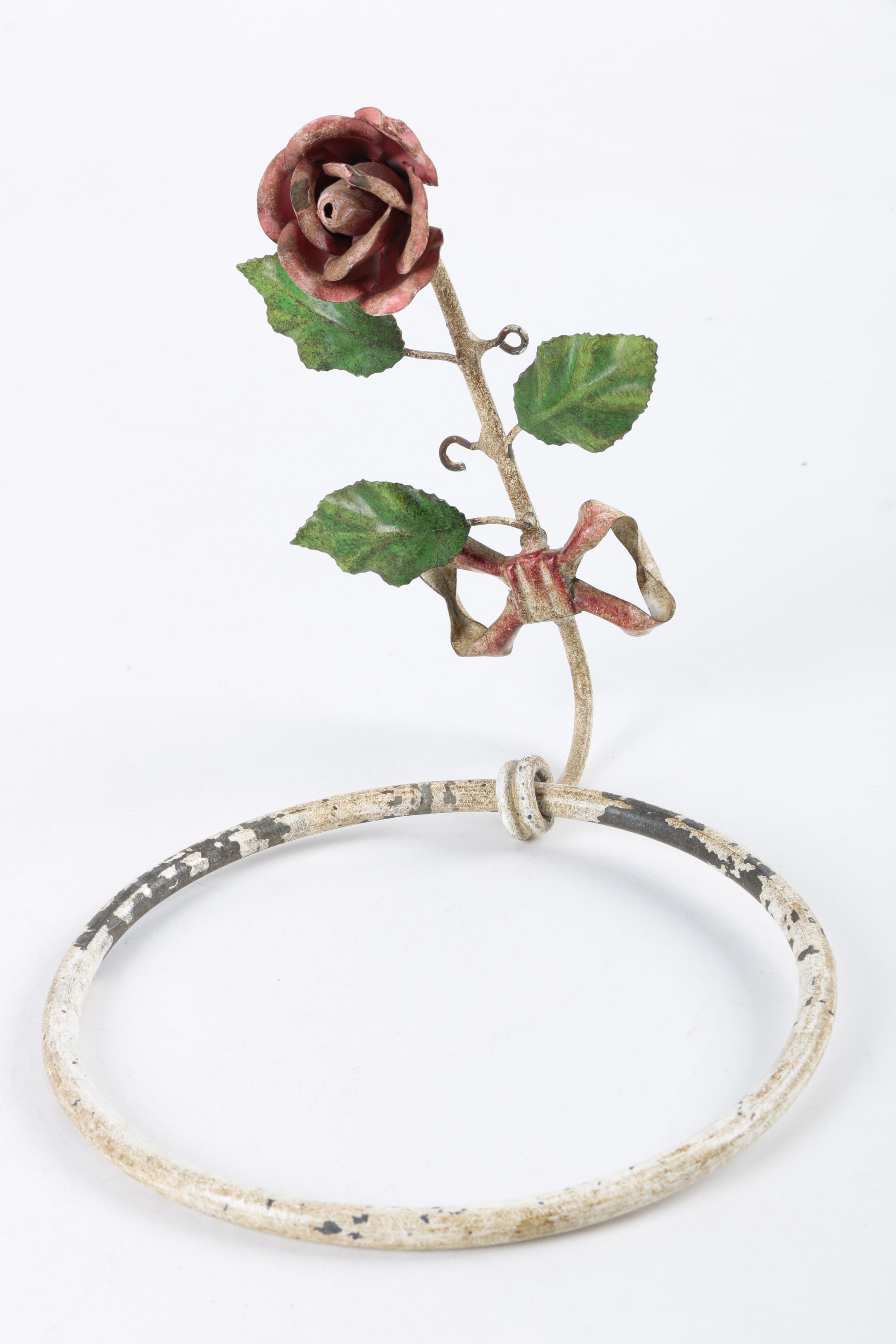 Tole Floral Home Decor Pair