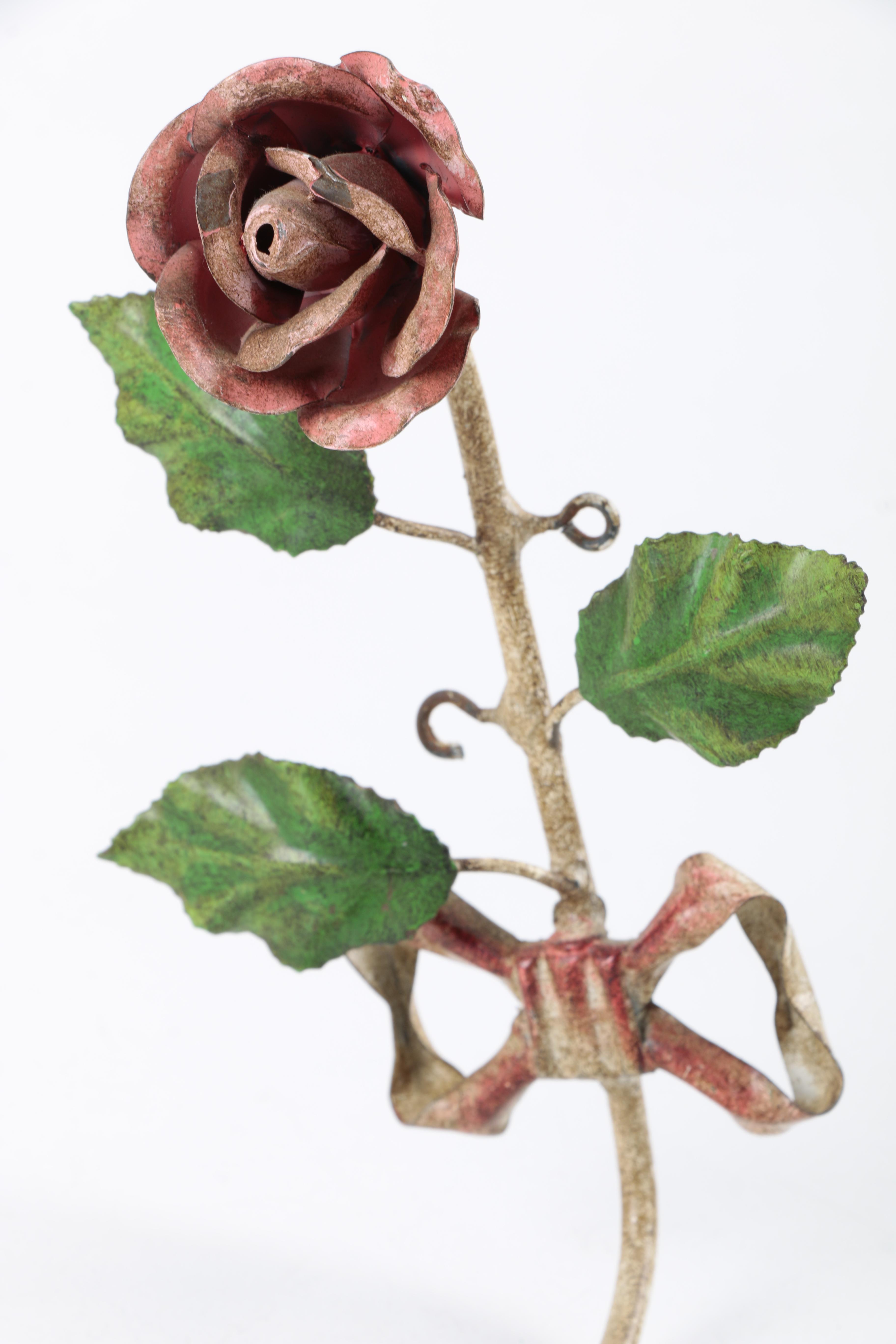 Tole Floral Home Decor Pair