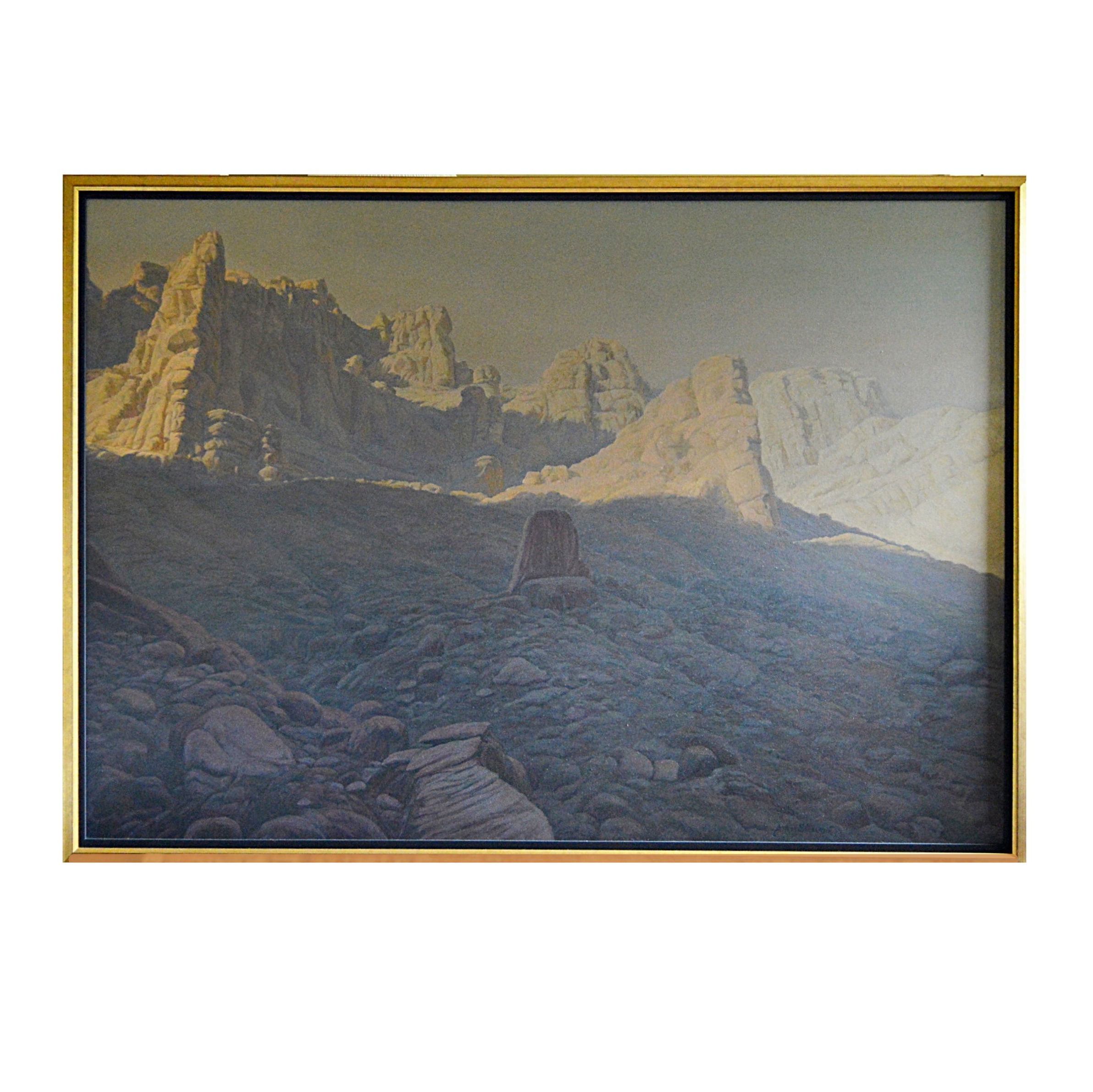 John P. Stewart Oil on Canvas Titled "Morning Cyclone Canyon"