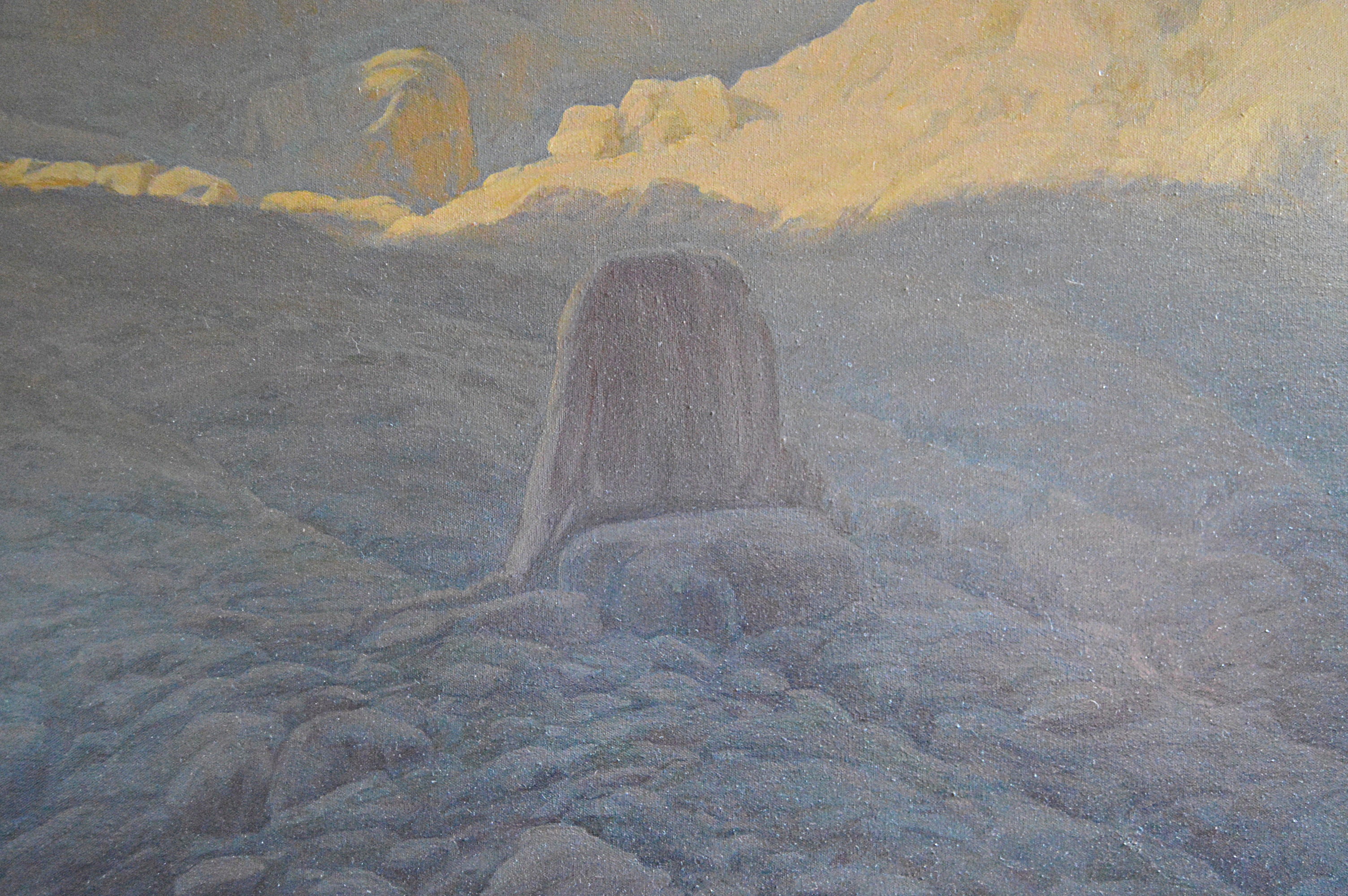 John P. Stewart Oil on Canvas Titled "Morning Cyclone Canyon"