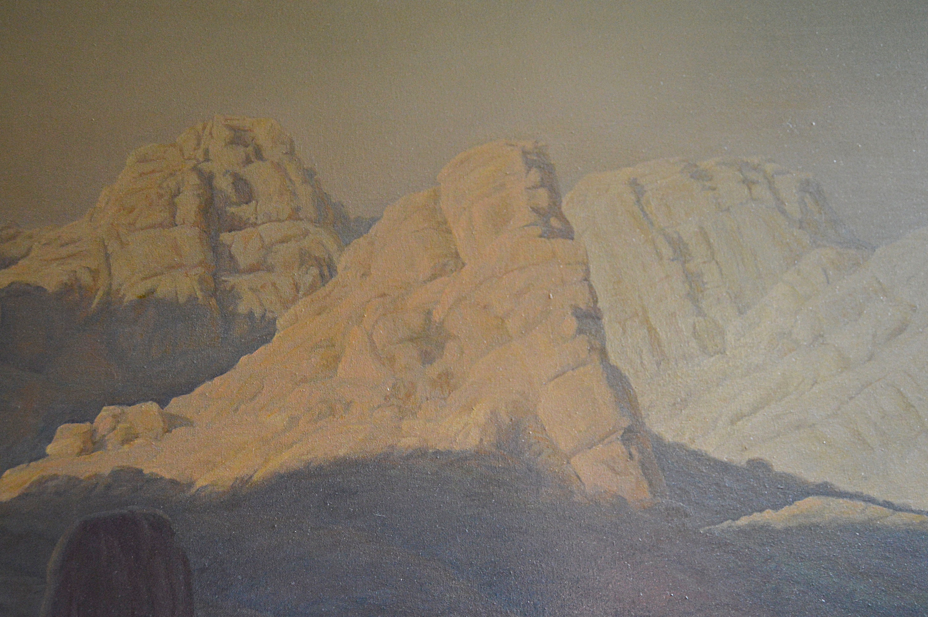 John P. Stewart Oil on Canvas Titled "Morning Cyclone Canyon"