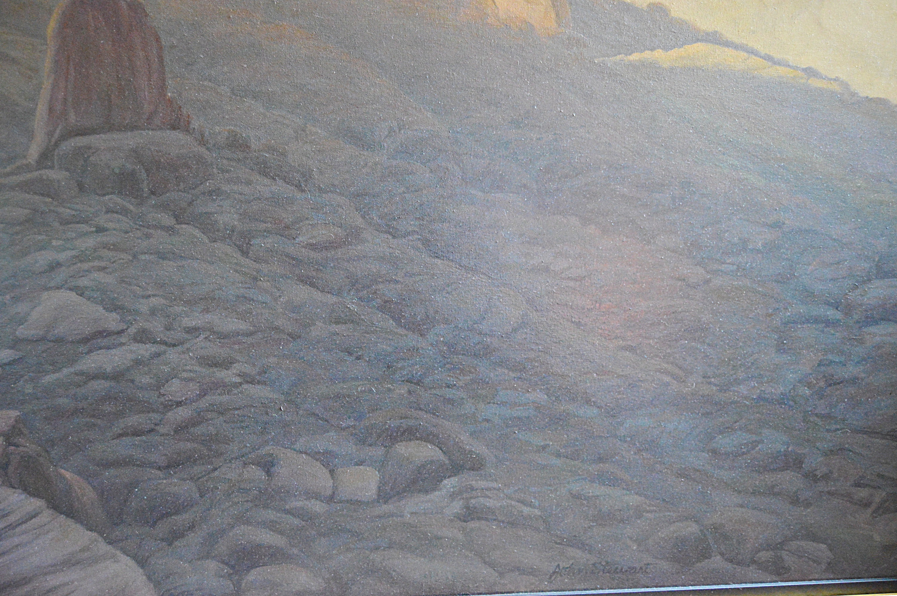 John P. Stewart Oil on Canvas Titled "Morning Cyclone Canyon"