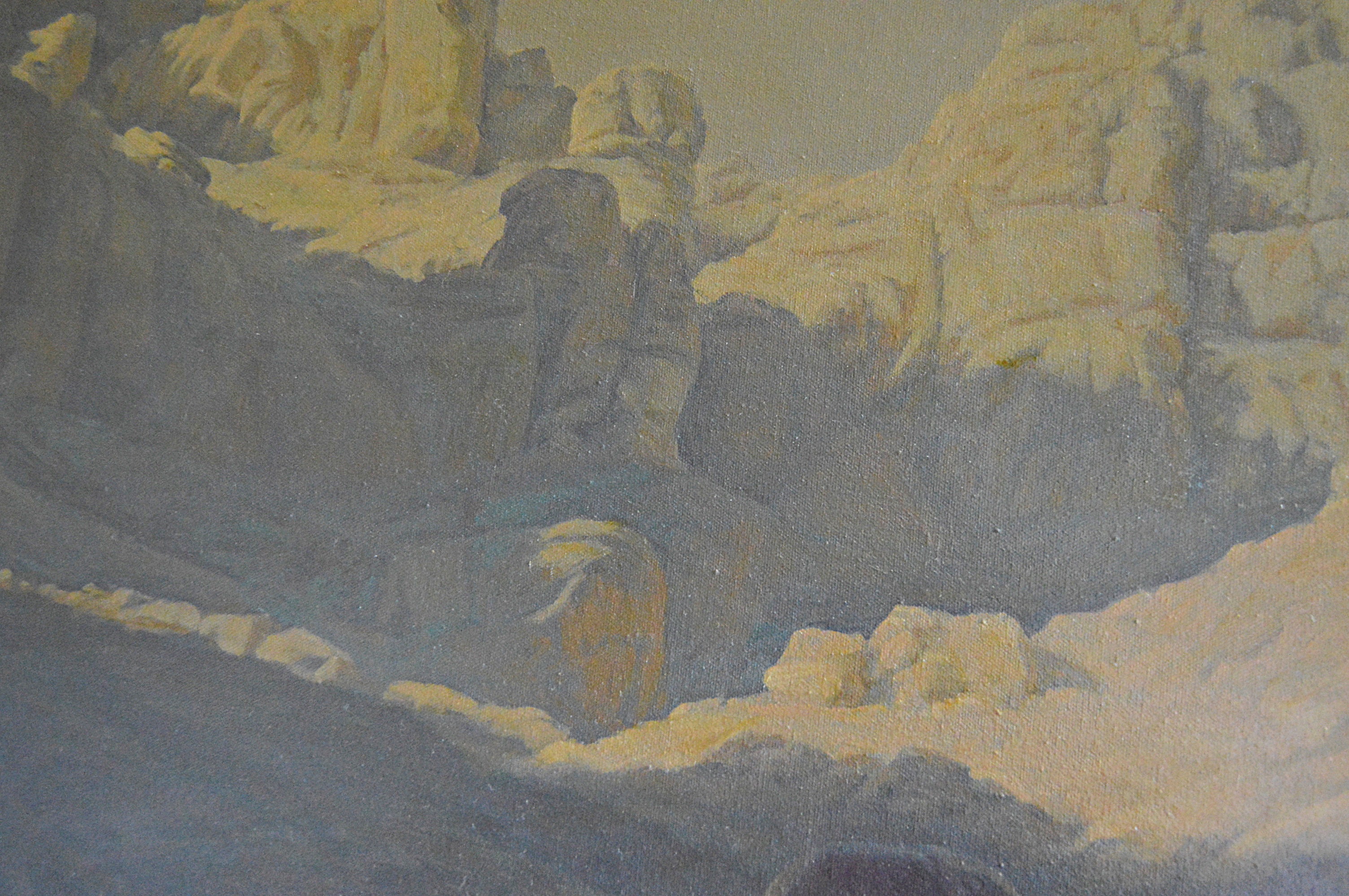 John P. Stewart Oil on Canvas Titled "Morning Cyclone Canyon"