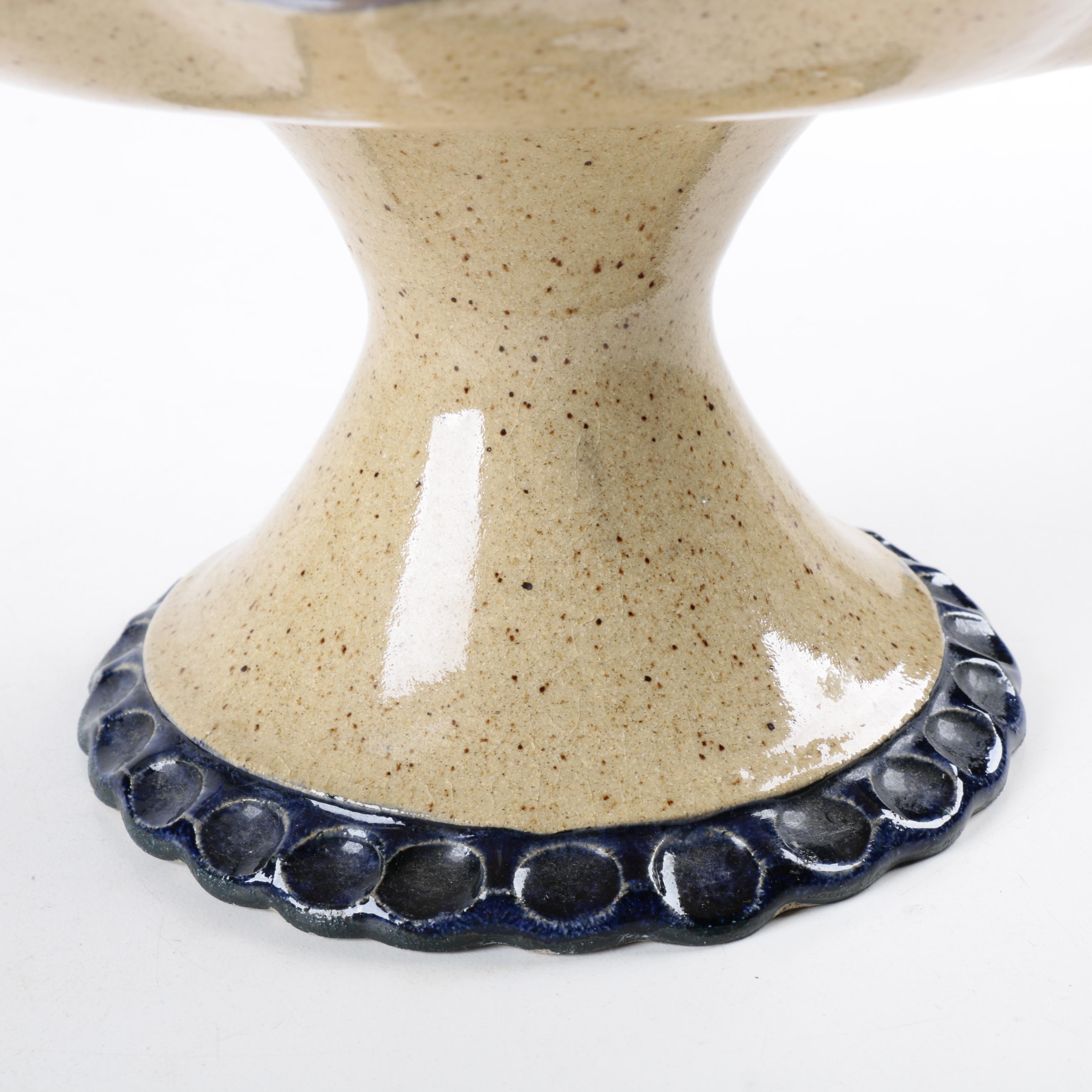 Signed Ceramic Fruit Compote