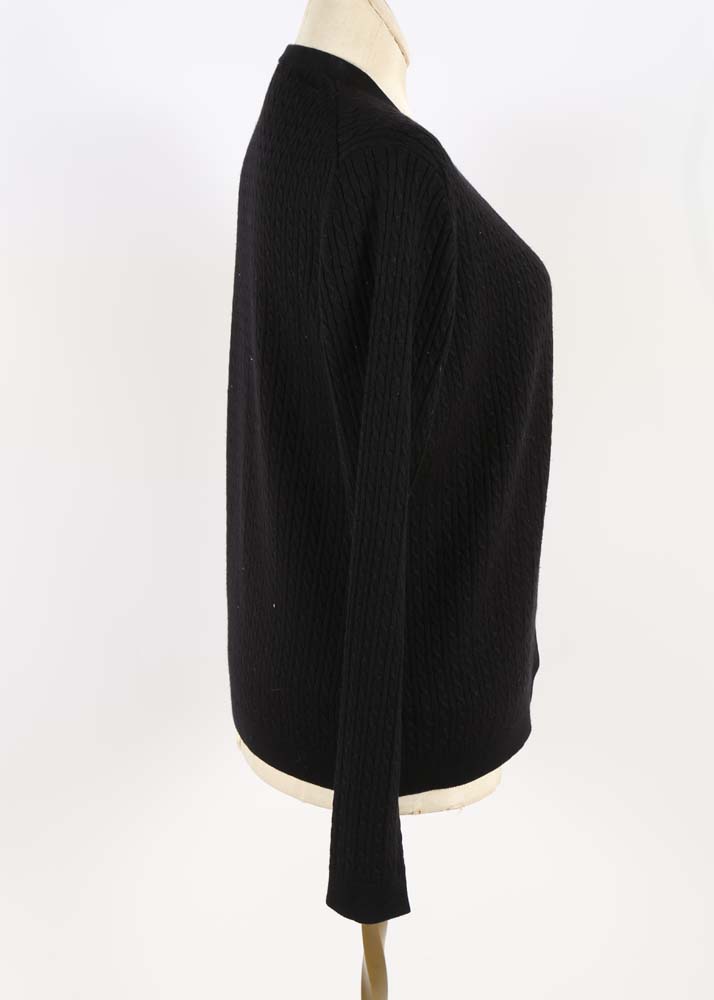 Women's Brooks Brothers Black Knit Silk/Cashmere Blend Sweater Set