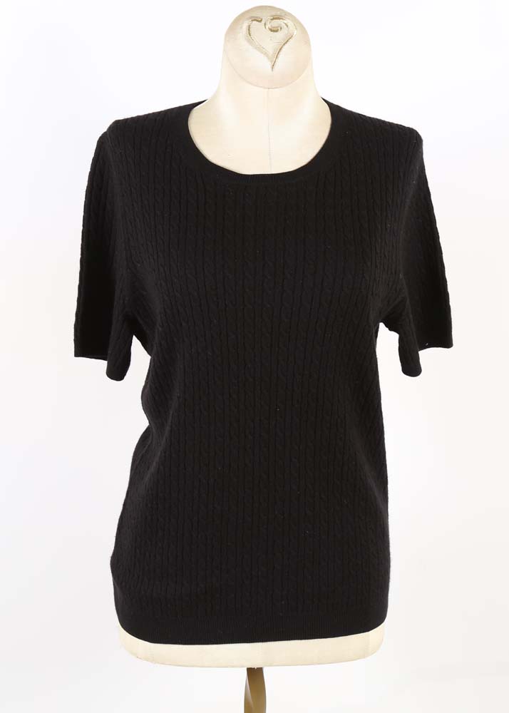 Women's Brooks Brothers Black Knit Silk/Cashmere Blend Sweater Set