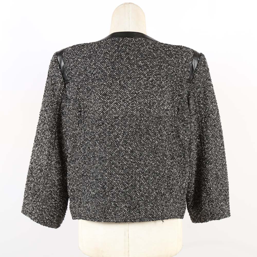 Women's Halogen Zipper Front Boucle Tweed Knit Blazer