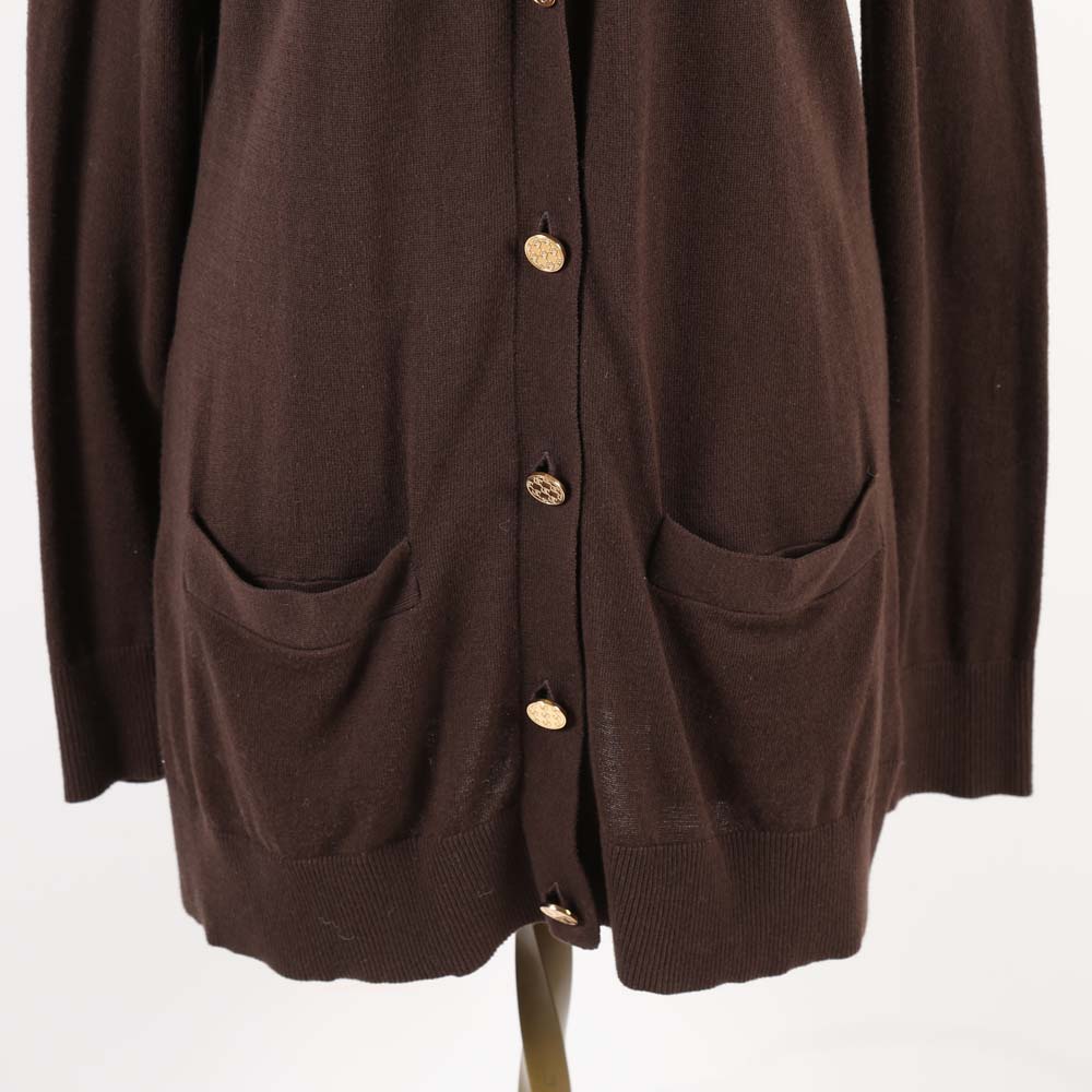 MICHAEL by Michael Kors Brown Knit Cardigan
