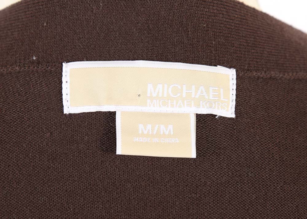 MICHAEL by Michael Kors Brown Knit Cardigan