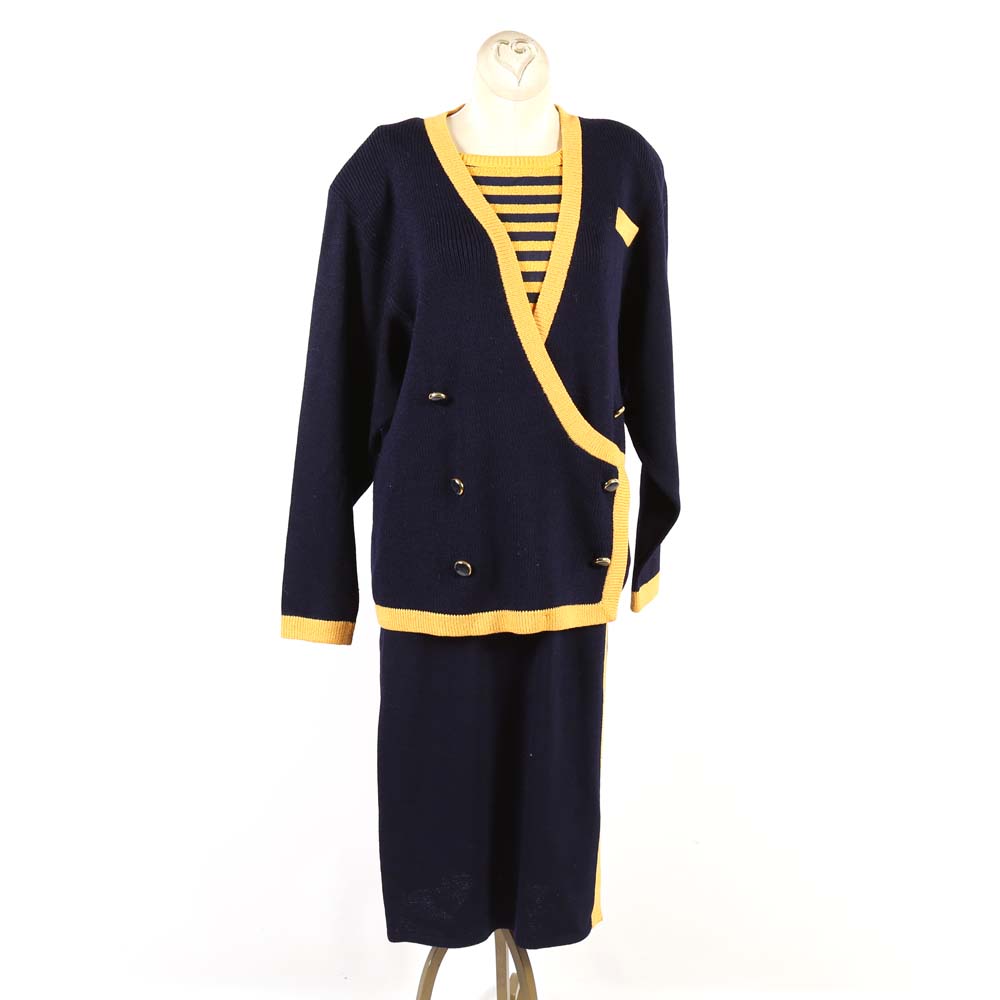 Vintage St. John and Givenchy Designer Knit Suit Set