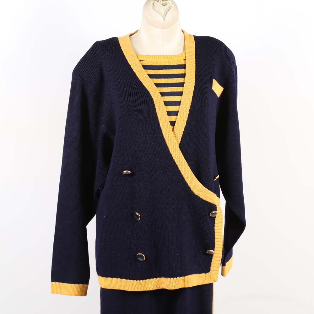 Vintage St. John and Givenchy Designer Knit Suit Set