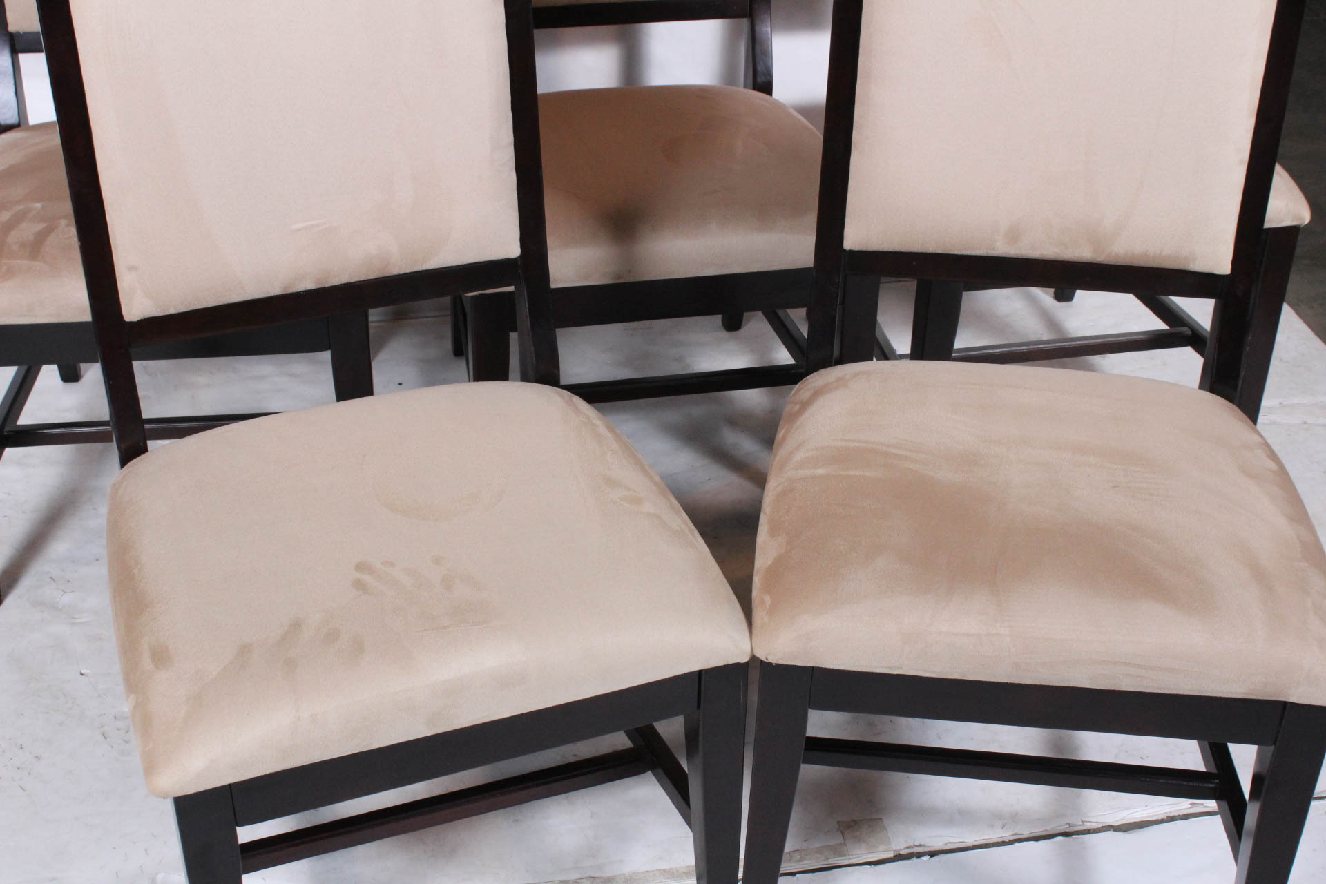 Four Traditional Wood Framed Dining Chairs by Ashley Furniture