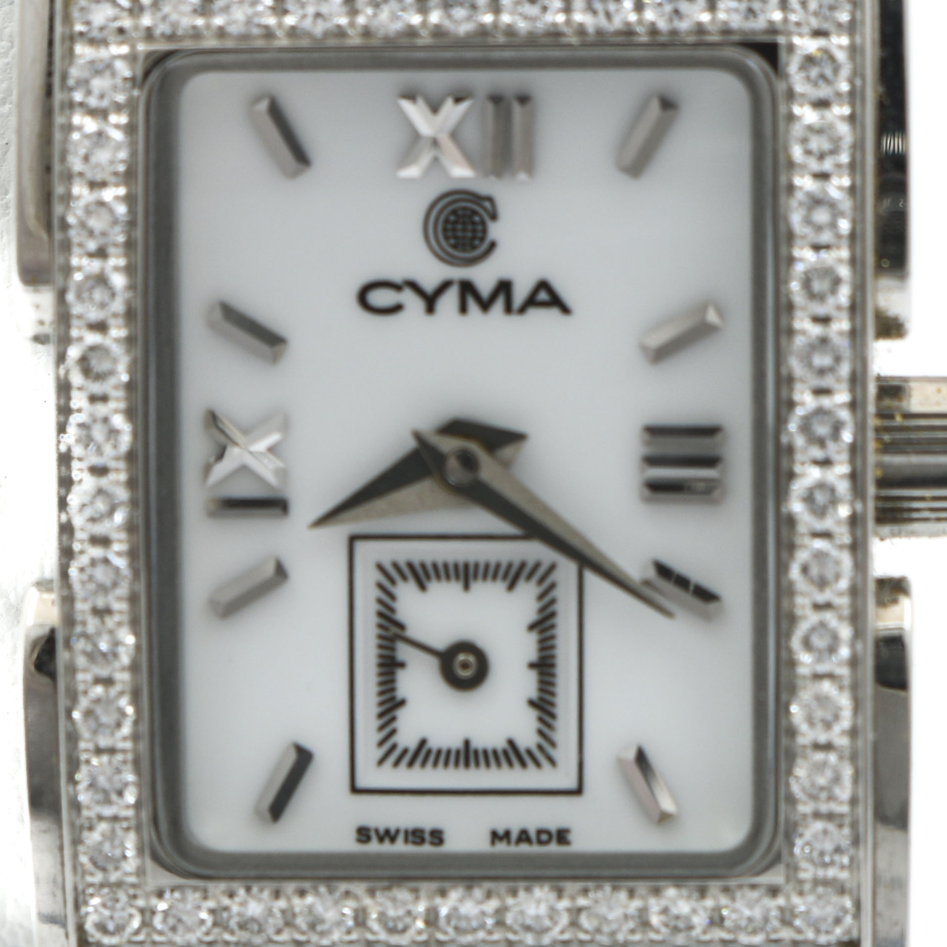 Cyma Diamond and Stainless Steel Link Watch