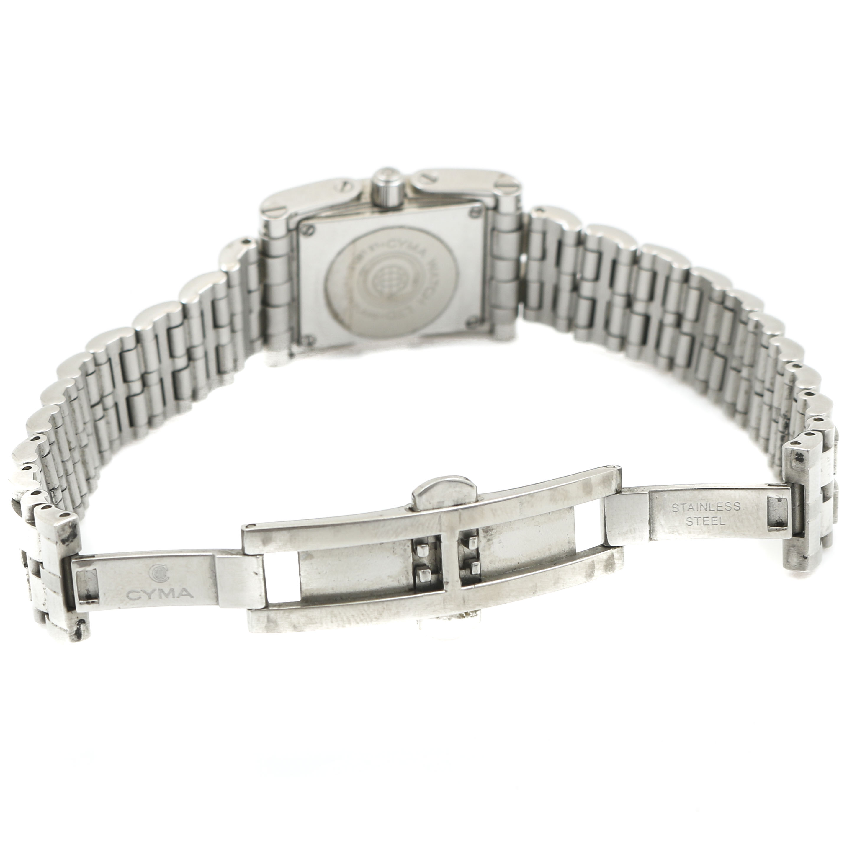 Cyma Diamond and Stainless Steel Link Watch