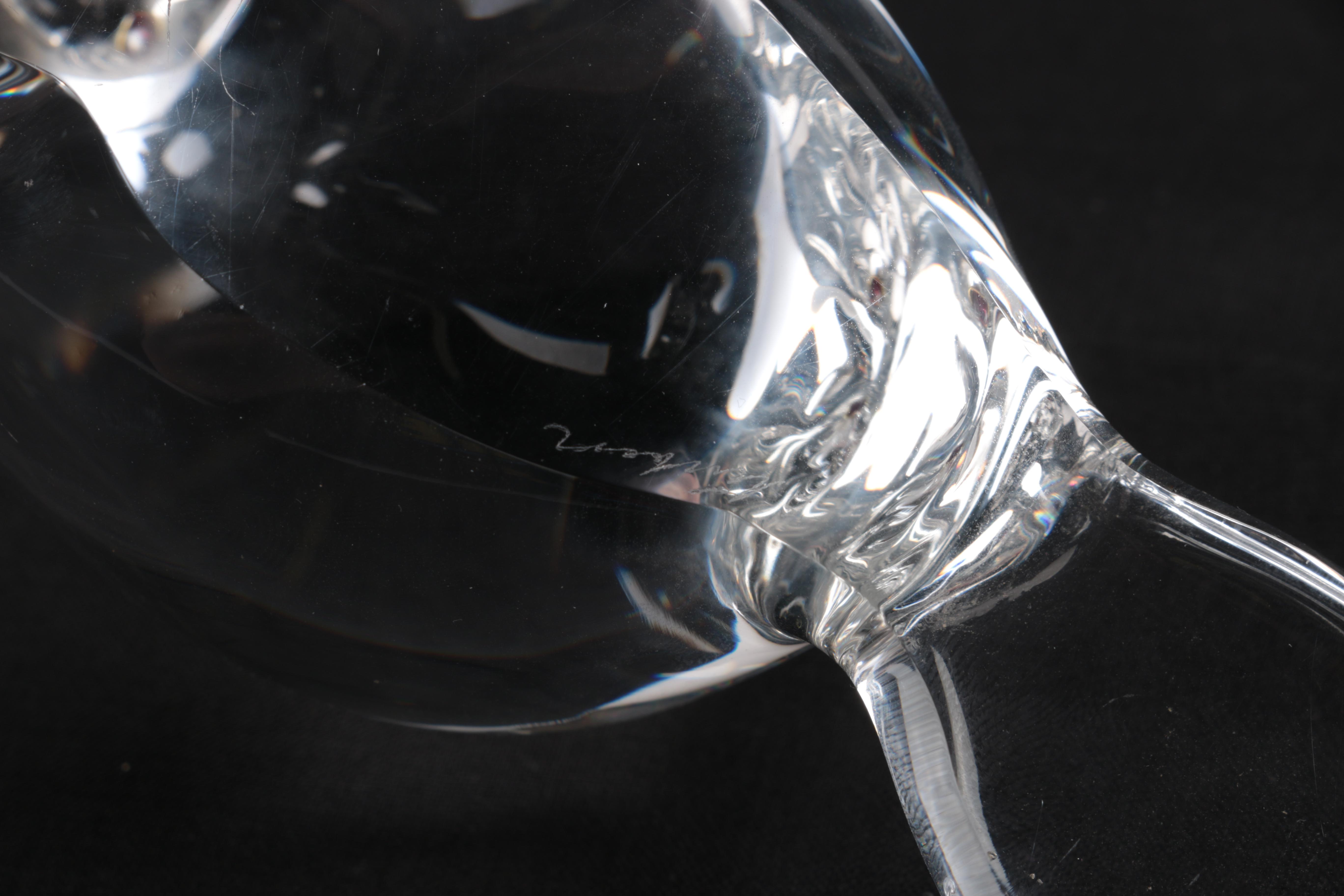 Vintage Lloyd Atkins for Steuben Glass Beaver with Garnet Eyes