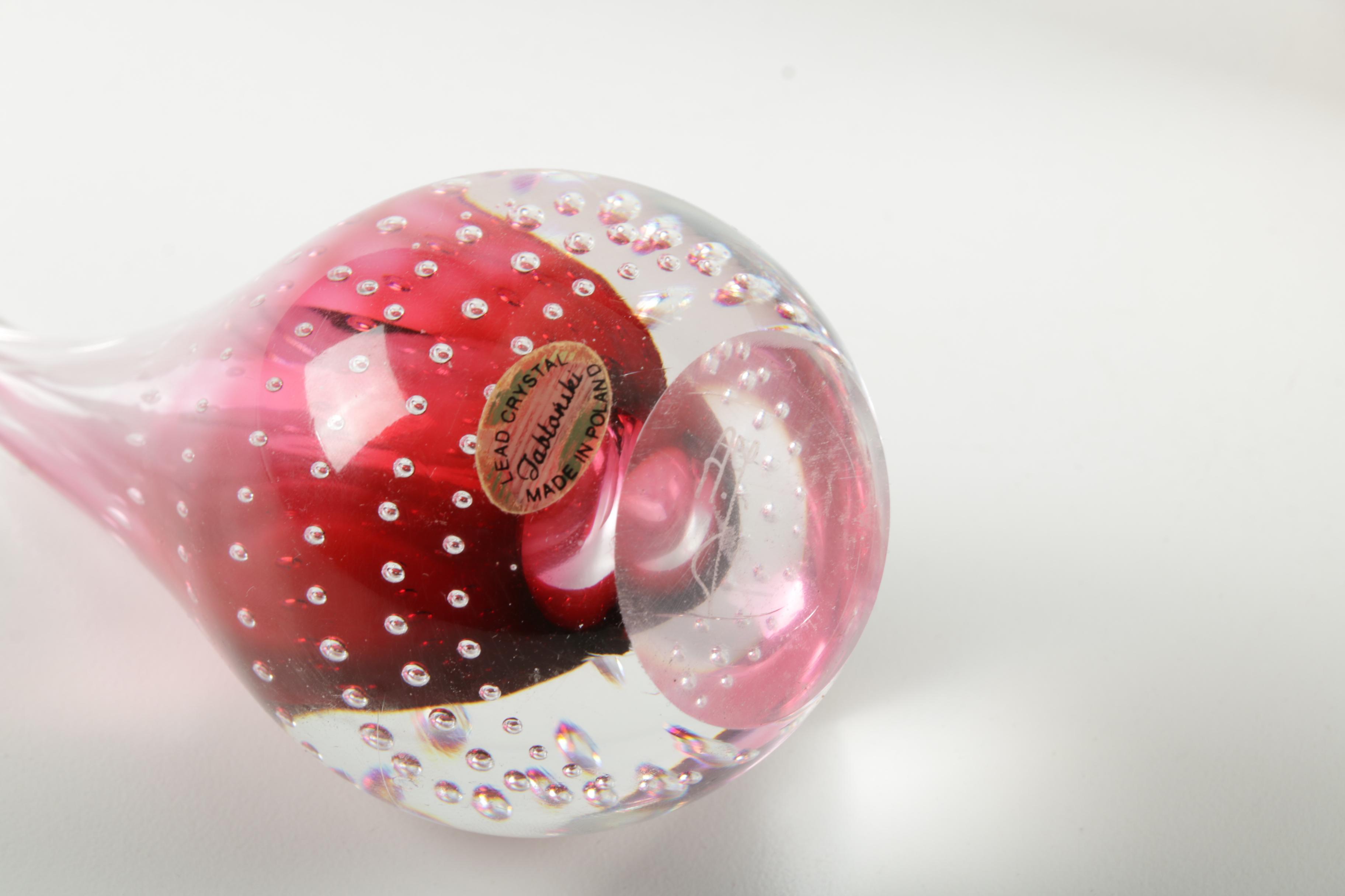 Art Glass Paperweights Featuring Adam Jablonski Lead Crystal