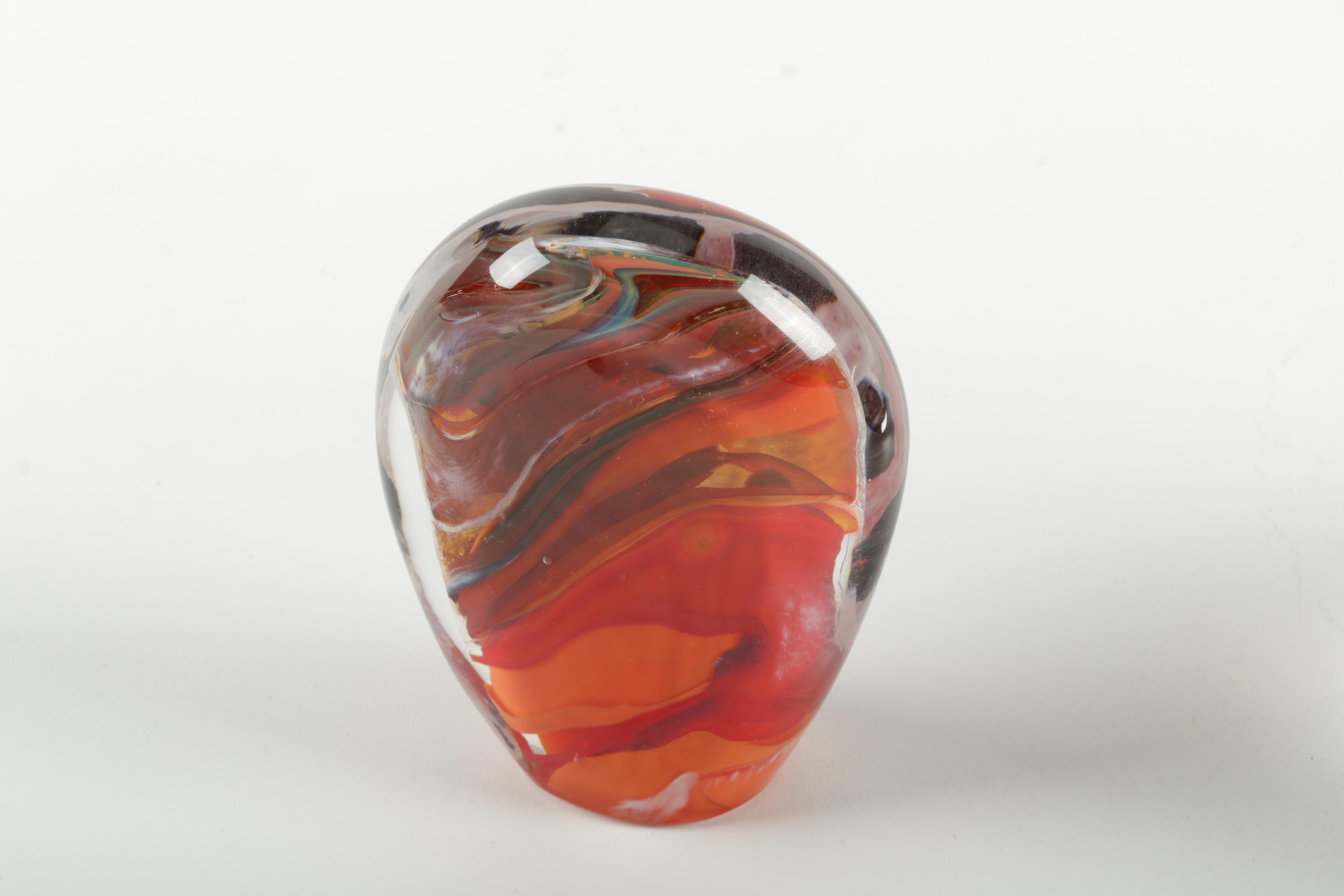 Art Glass Paperweights Featuring Adam Jablonski Lead Crystal