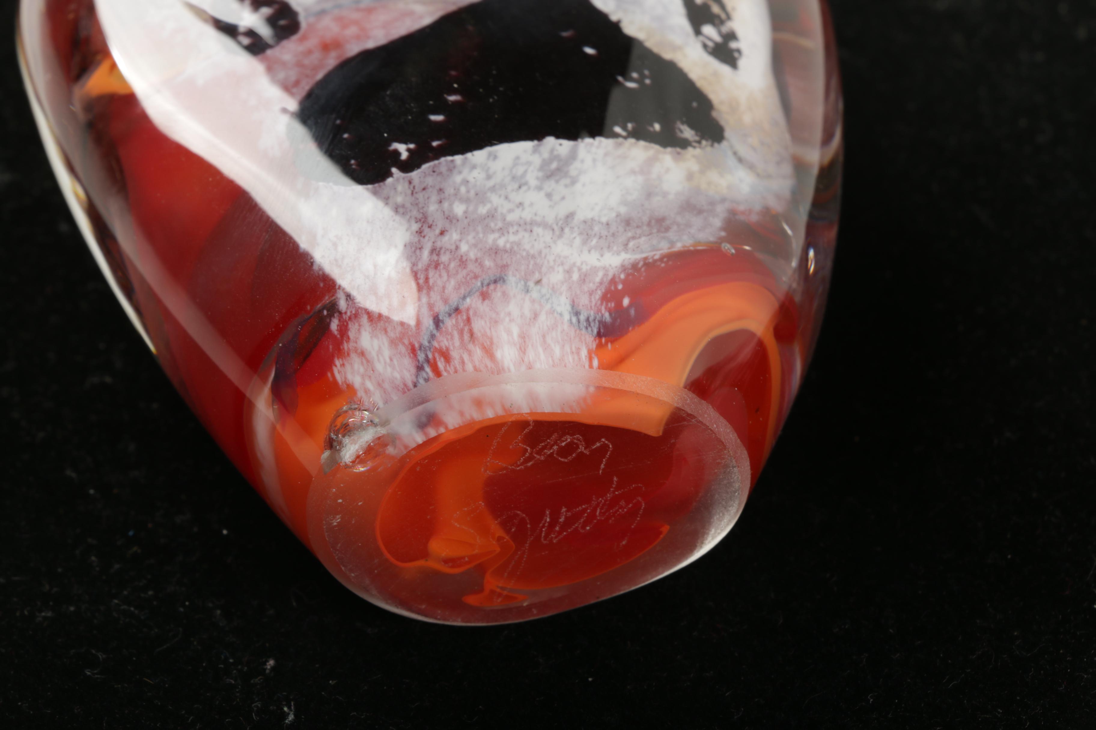 Art Glass Paperweights Featuring Adam Jablonski Lead Crystal