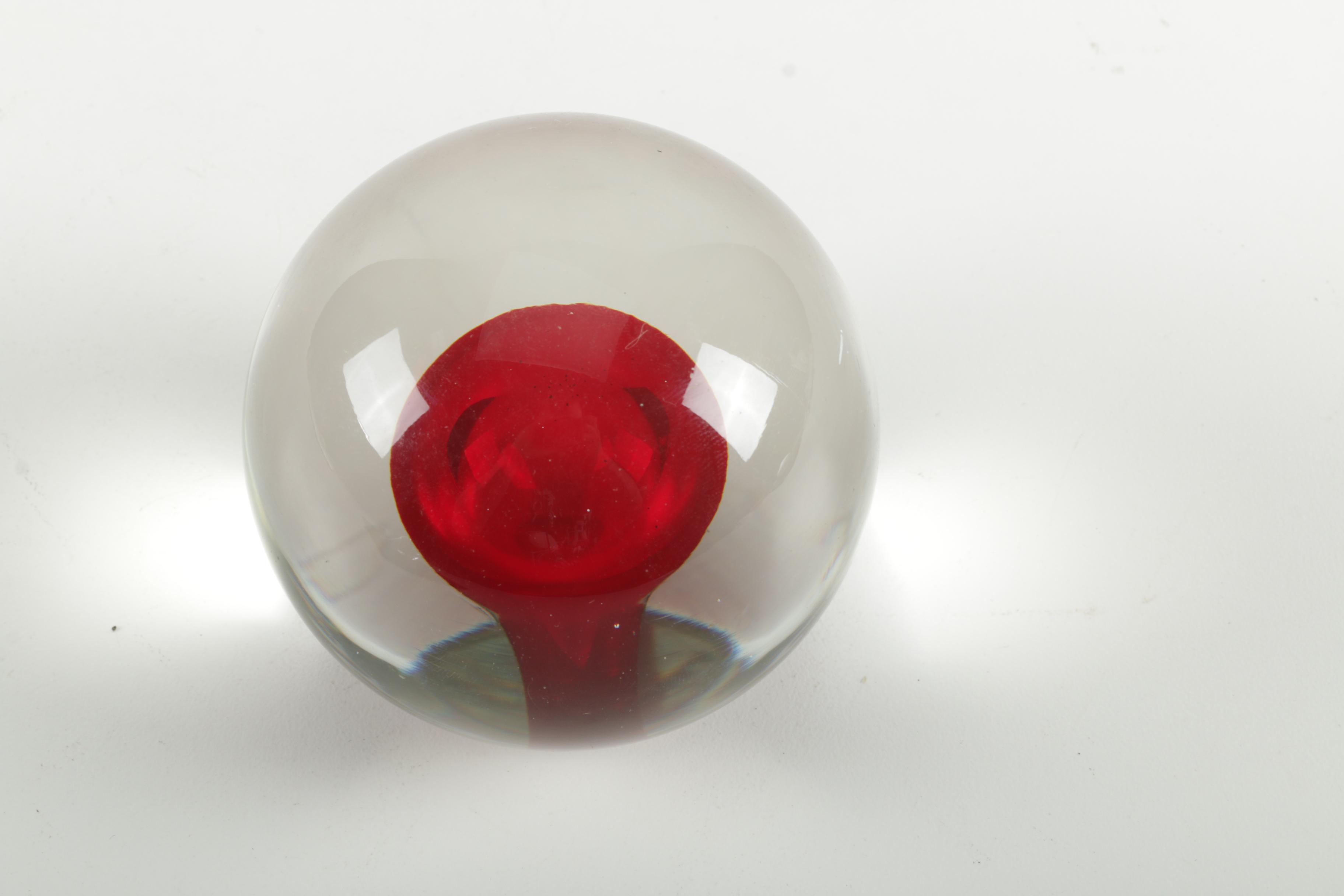 Art Glass Paperweights Featuring Adam Jablonski Lead Crystal
