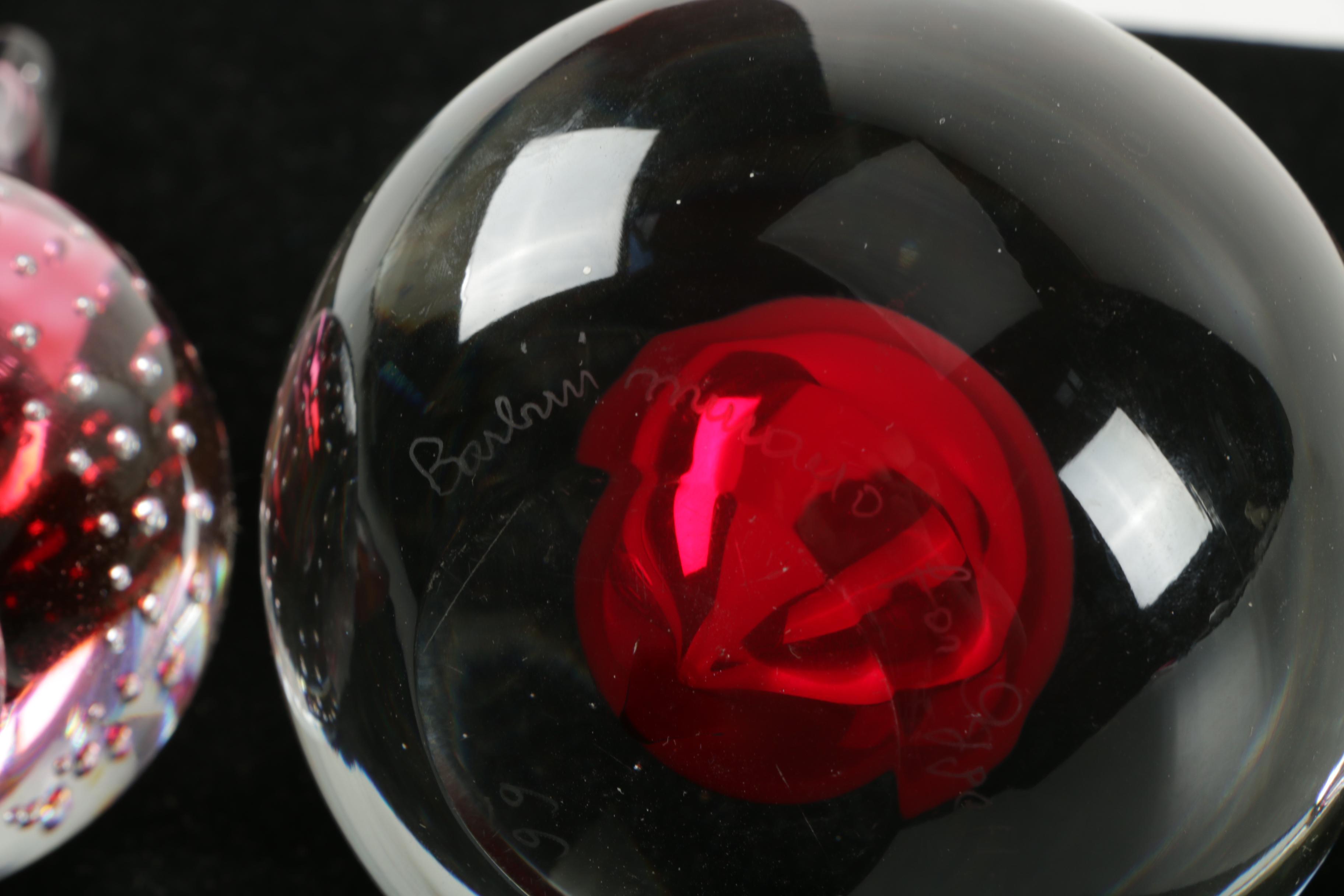 Art Glass Paperweights Featuring Adam Jablonski Lead Crystal