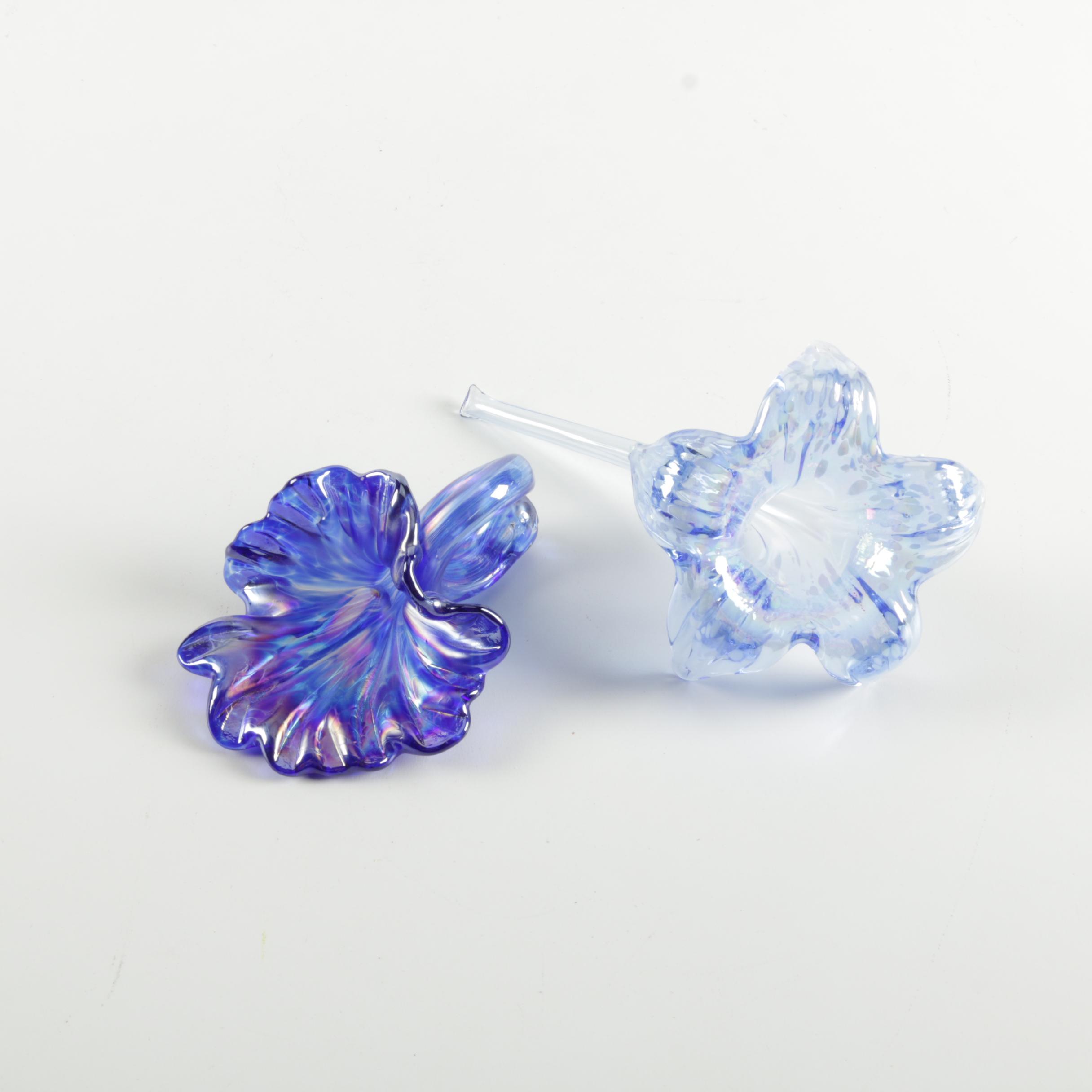 Iridescent Art Glass Flowers