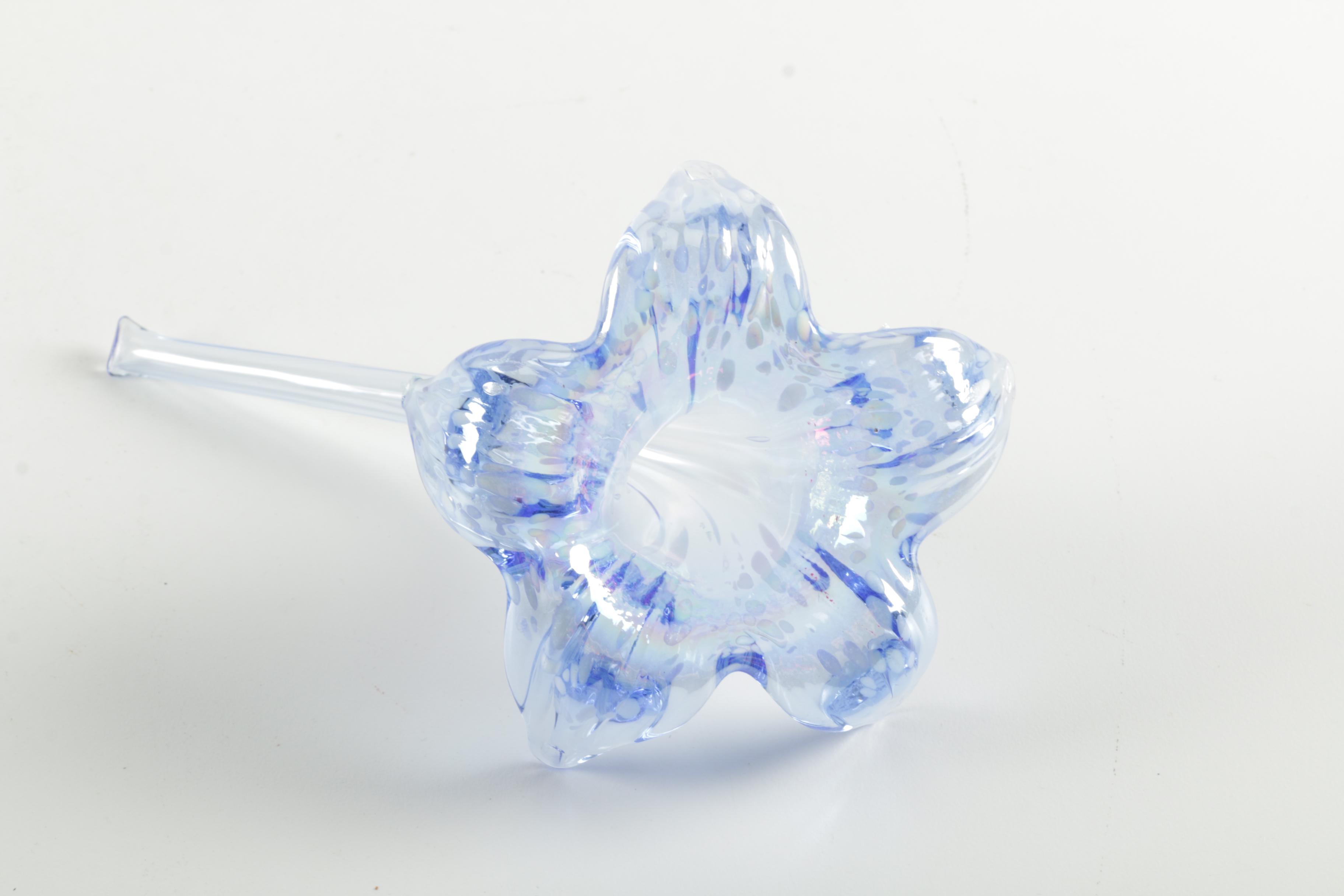 Iridescent Art Glass Flowers