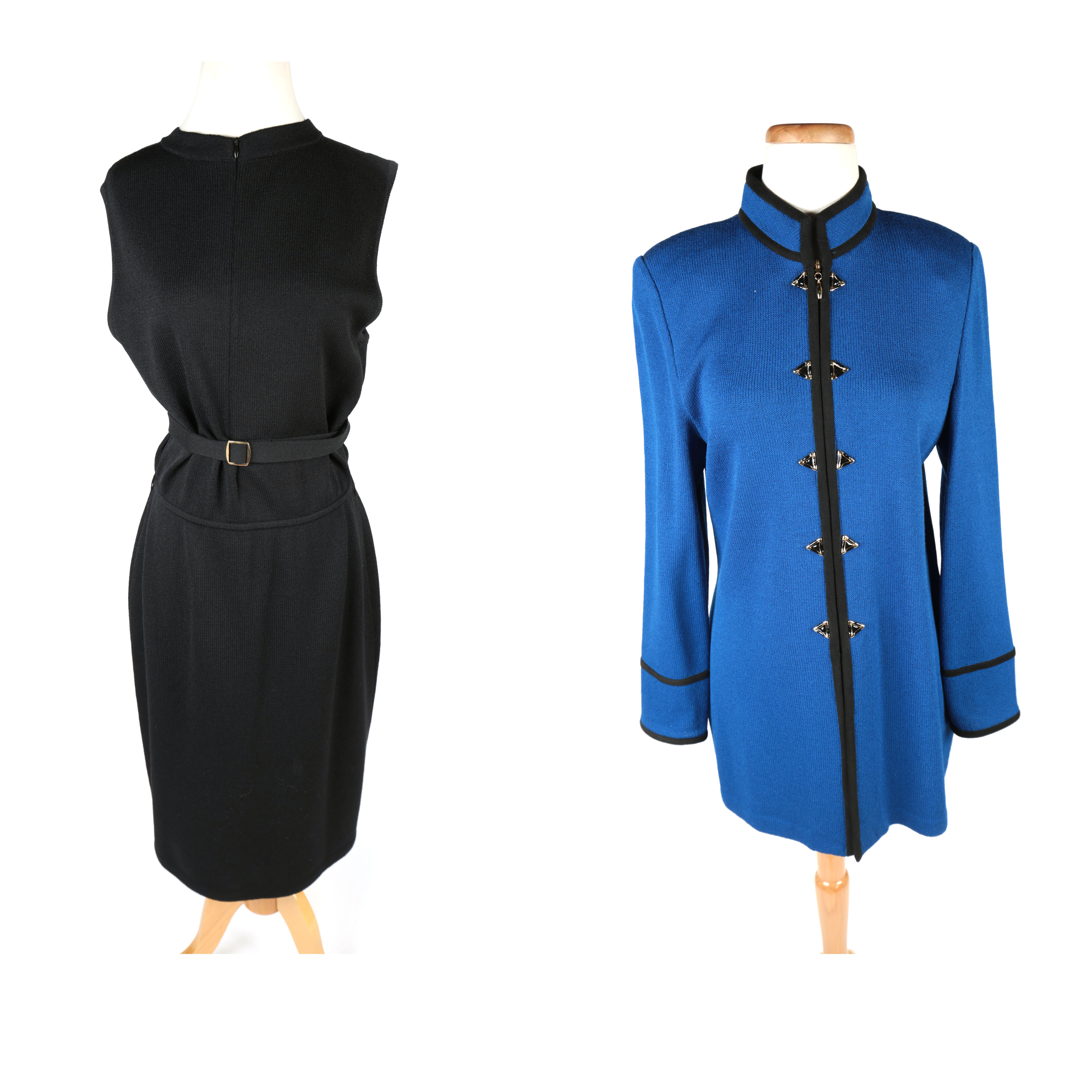 St. John Asian Inspired Tunic Jacket and Black Knit Dress